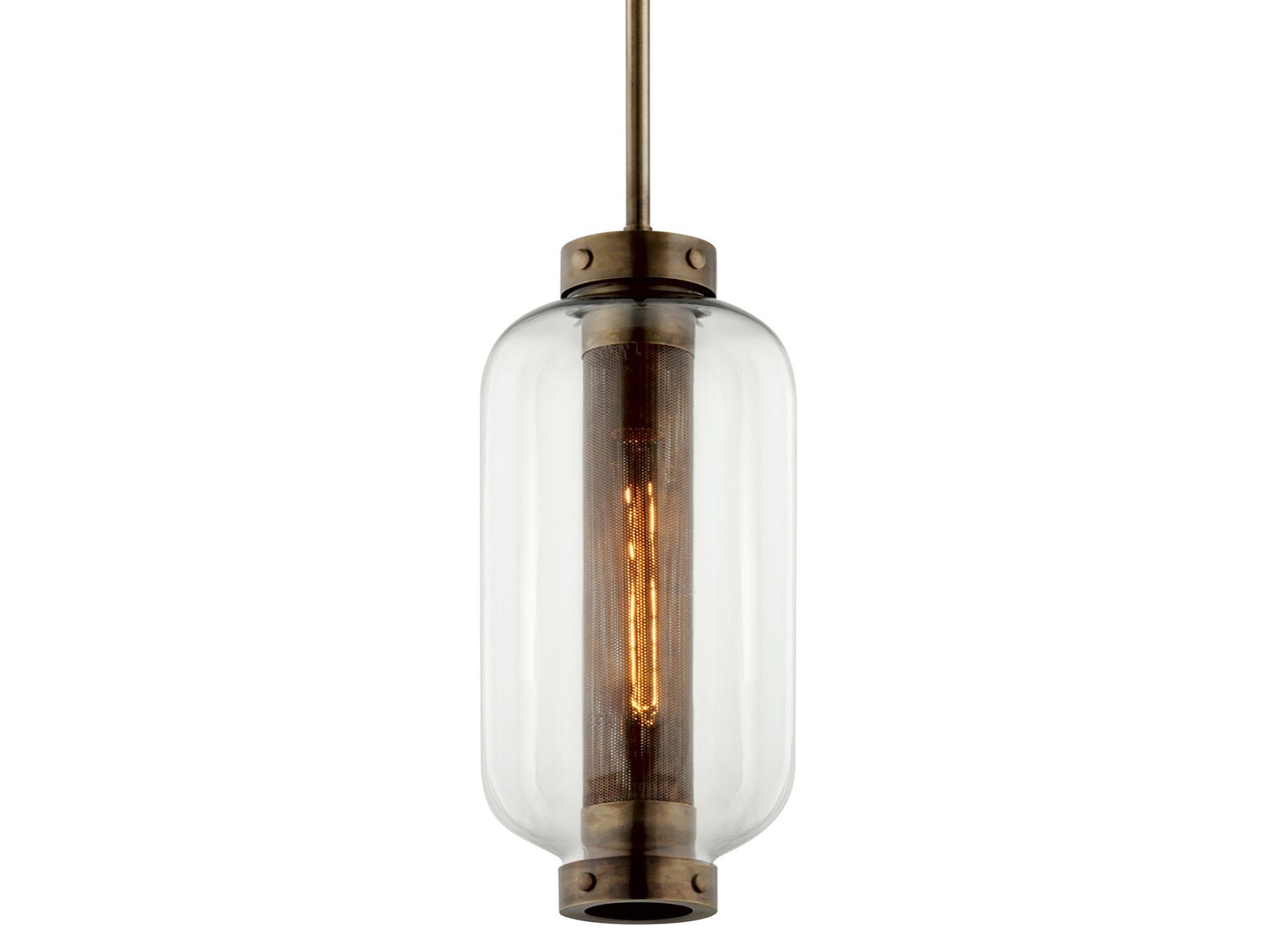 Brass and glass outdoor pendant lamp ATWATER By Hudson Valley Lighting