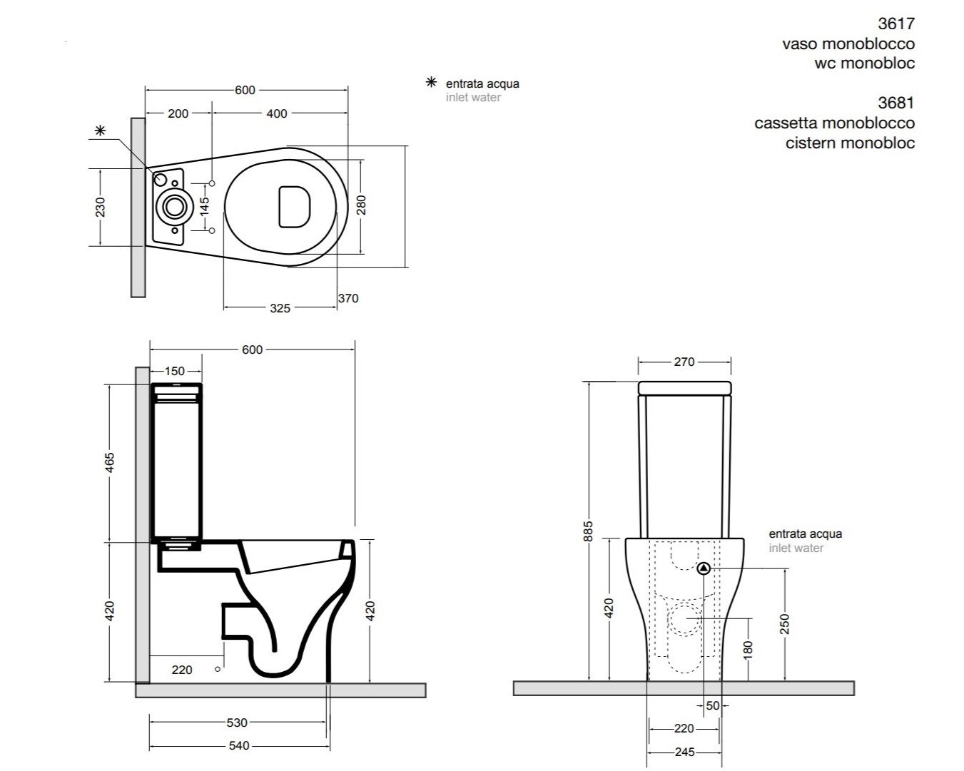Toilette In Ceramica Monoblocco - Bianco, Scarico Orizzontale, Facile Da Installare