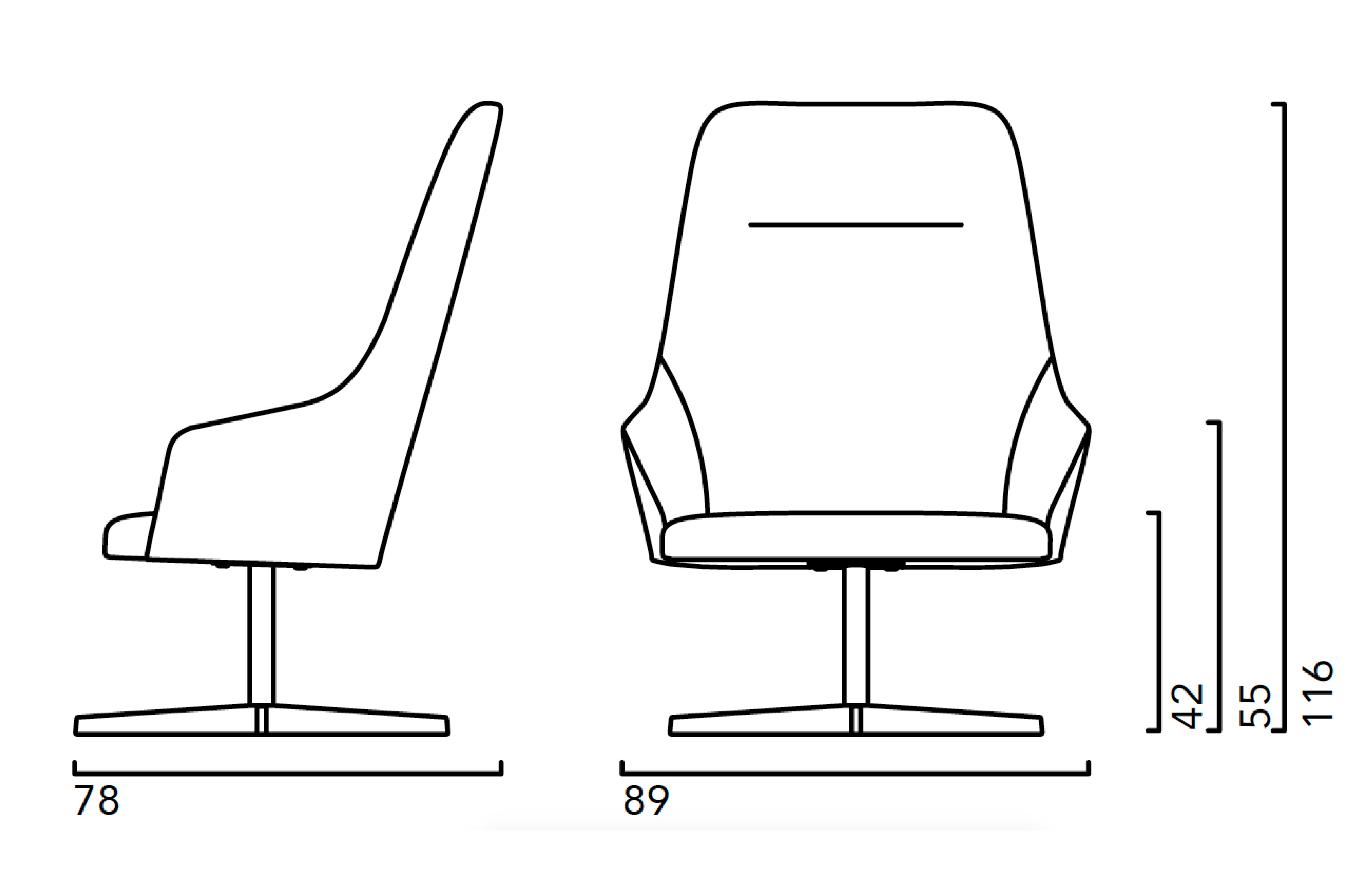 AXEL 100L 4X | Petit fauteuil Petit fauteuil pivotant rembourré avec ...