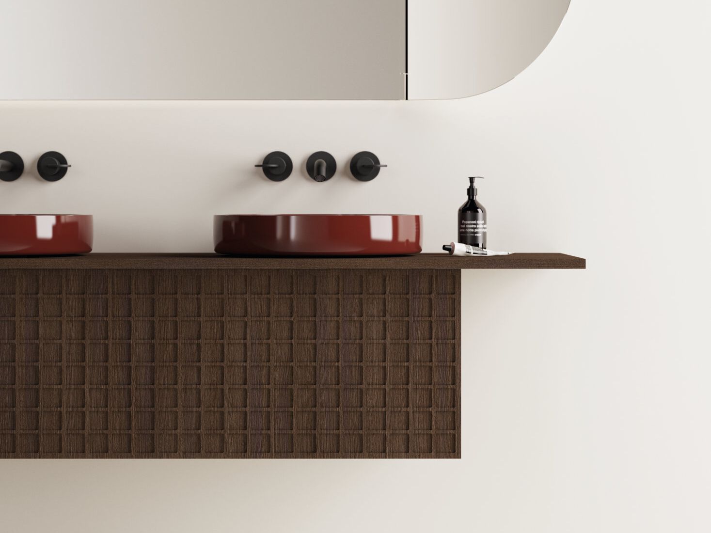 BLOQUE by Agape - Mobile lavabo sospeso in legno - 3