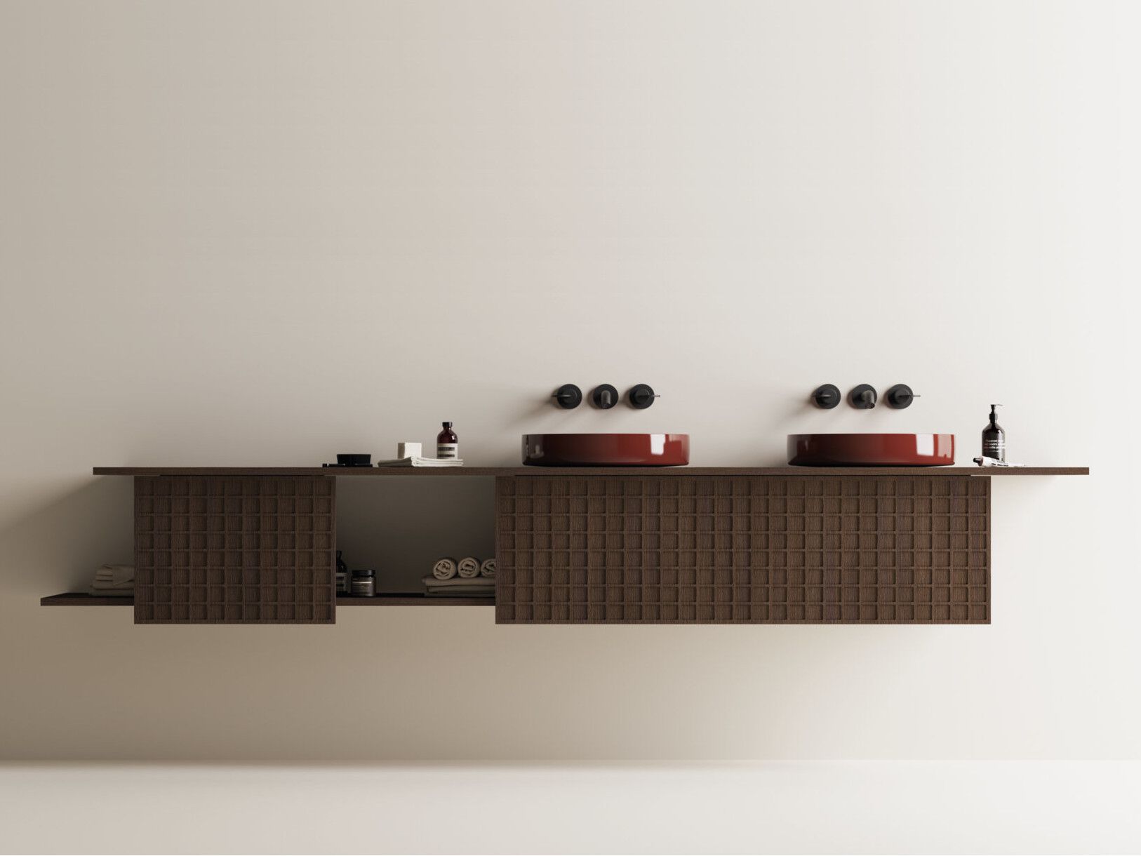 BLOQUE by Agape - Mobile lavabo sospeso in legno