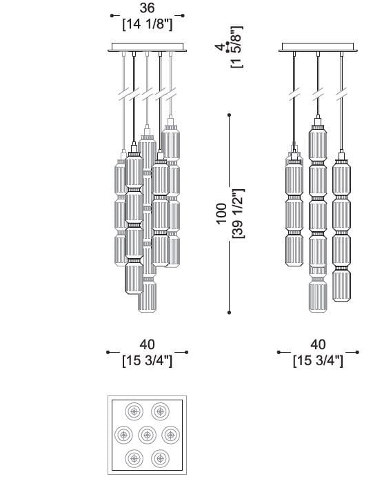 BALLET Pyrex® chandelier By Sicis design Massimiliano Raggi