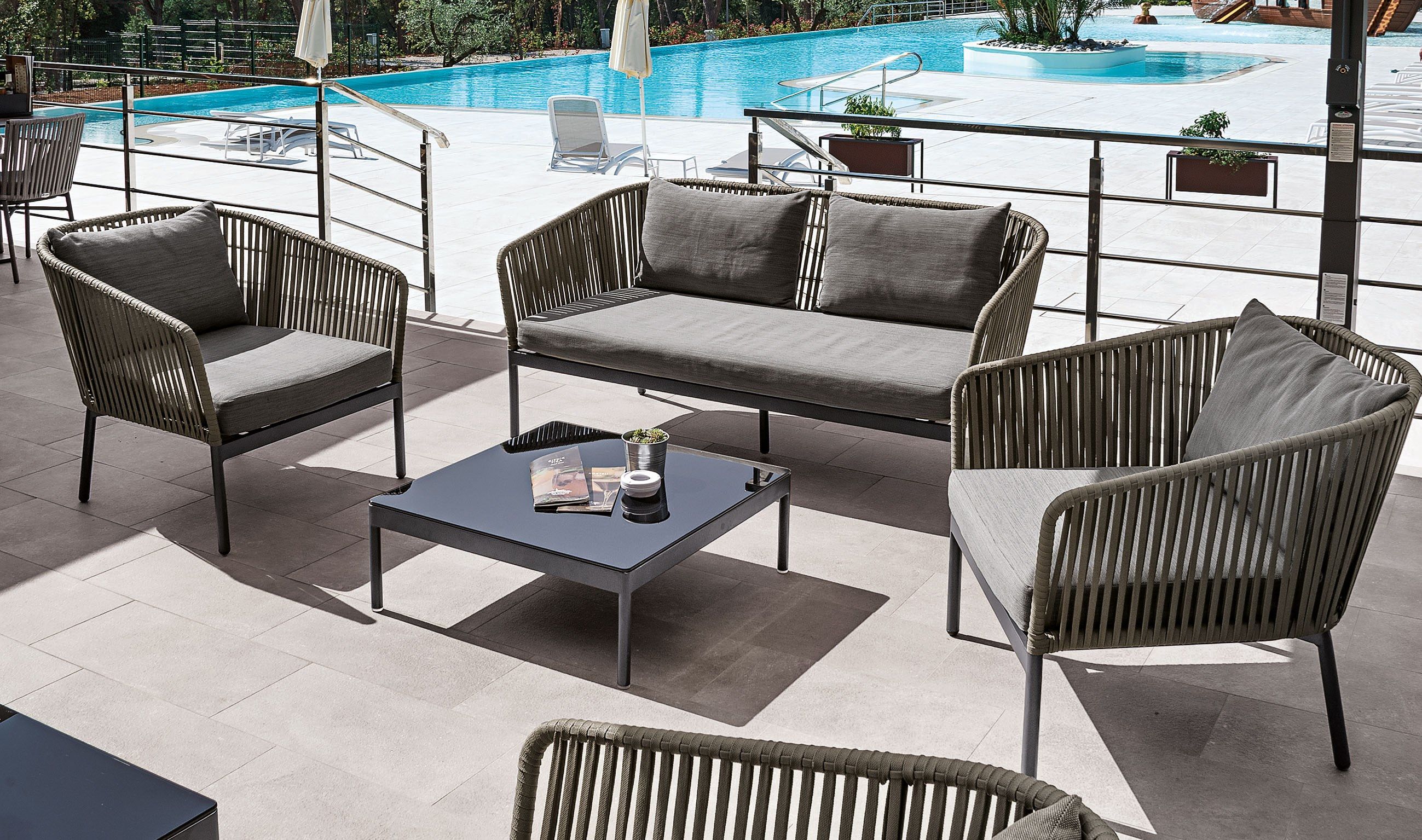 BERGEN 2 seater outdoor sofa 2 seater fabric outdoor sofa By Contral