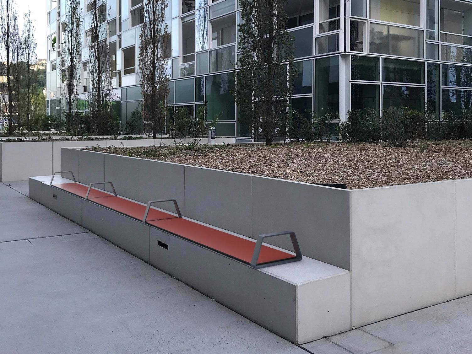 BIBI WALL | Backless bench Backless steel bench By miramondo