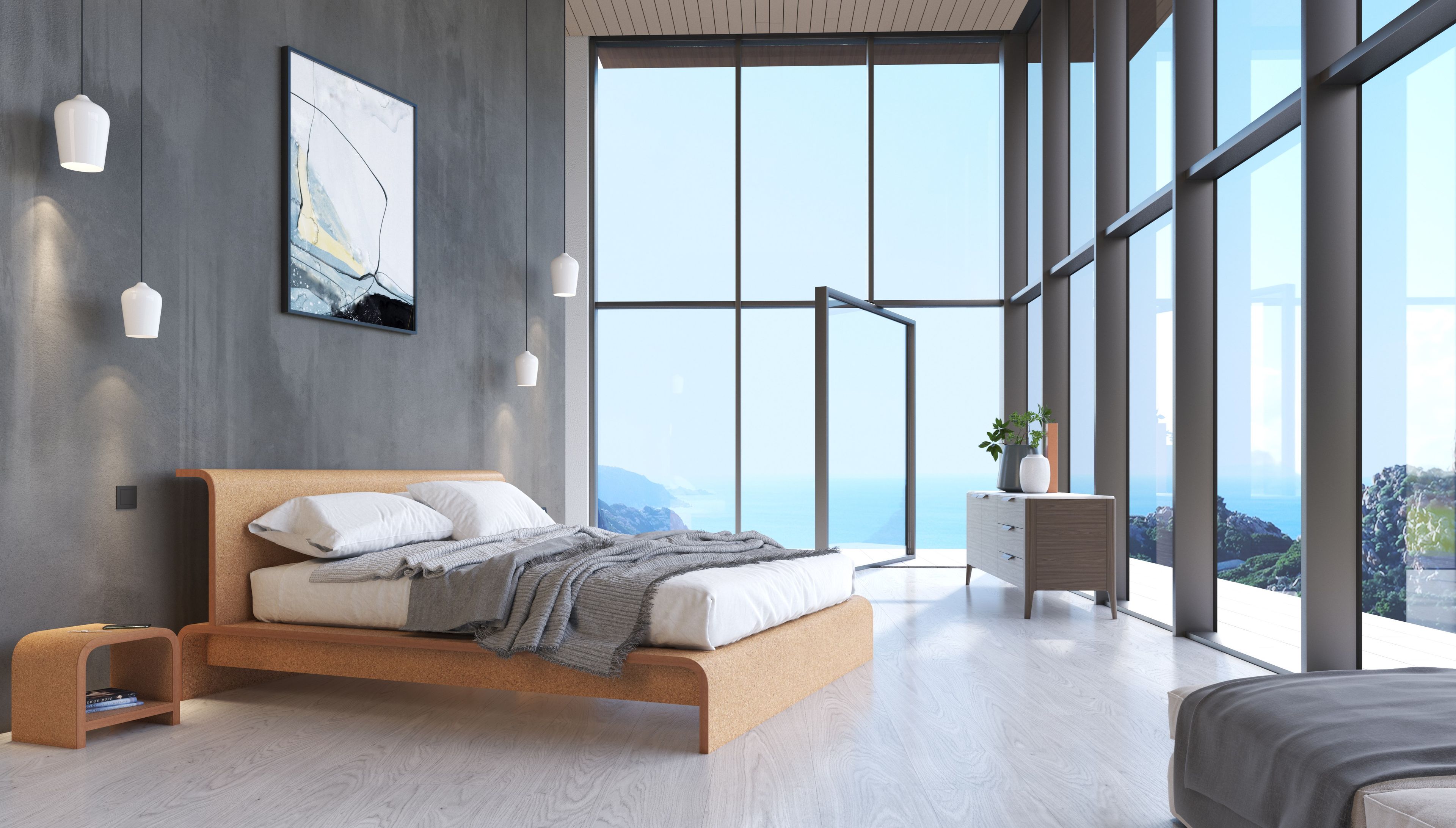 BISU Cork bedside table By OTQ design Matteo Congiu