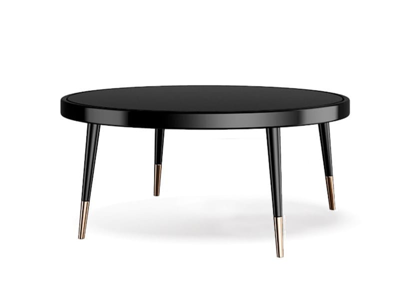 BLACK TIE D90 by Capital Collection - Tavolino rotondo in vetro laccato