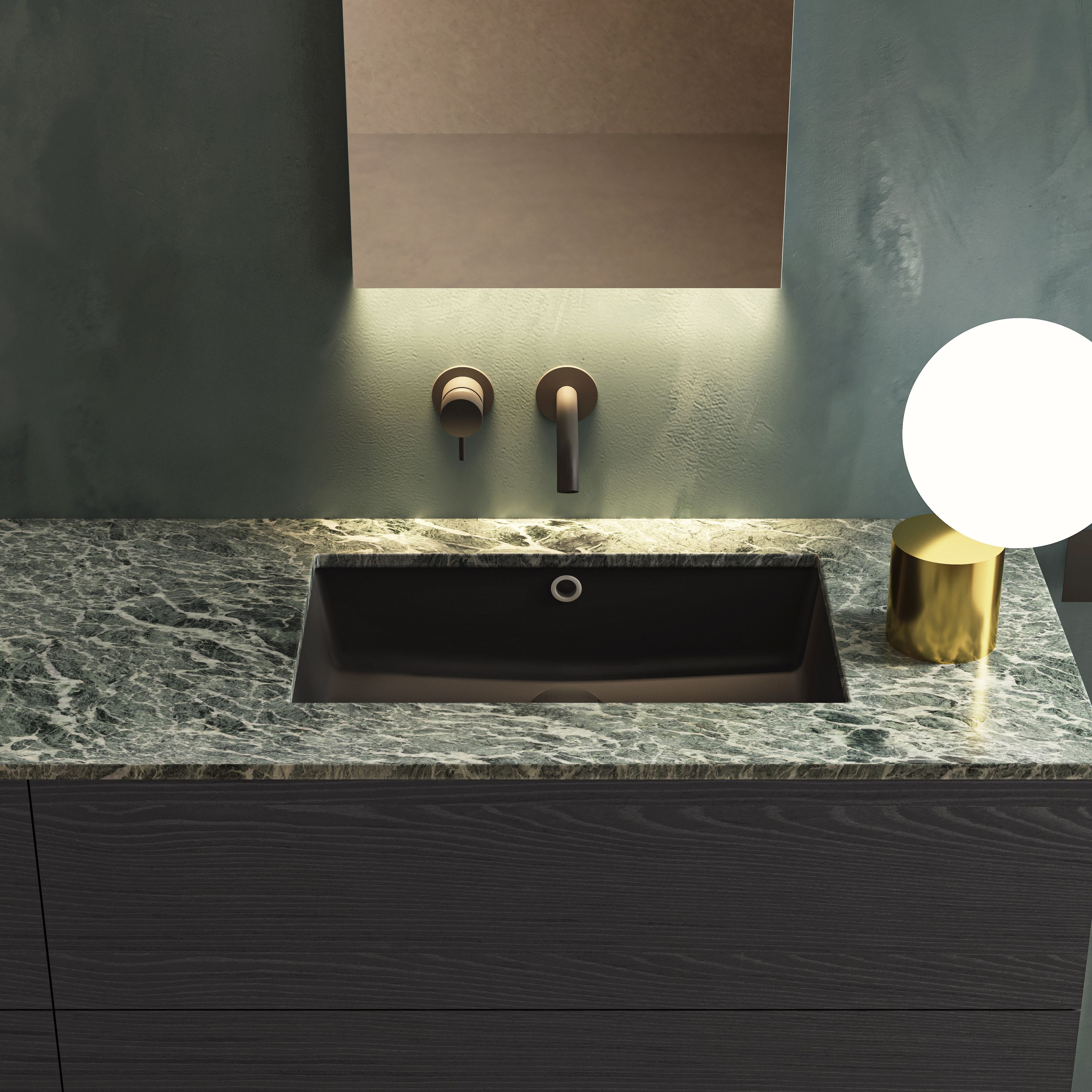 BLOCK H.48 by Moab - Mobile lavabo doppio in legno con cassetti - 3