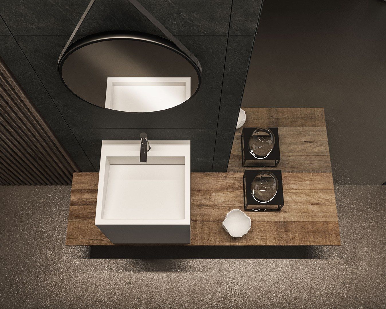 BLUES 4.01 by BMT - Mobile lavabo singolo con specchio - 2