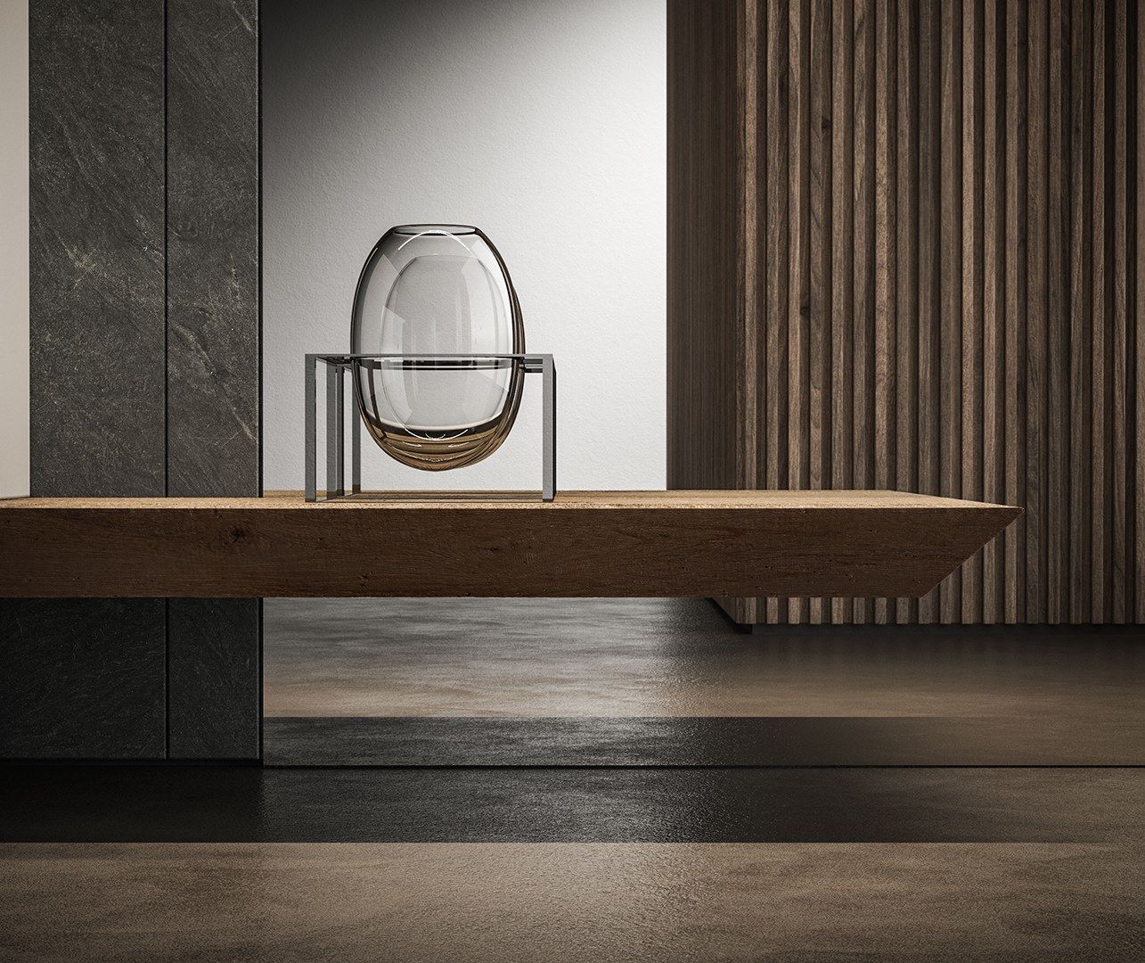 BLUES 4.01 by BMT - Mobile lavabo singolo con specchio - 3