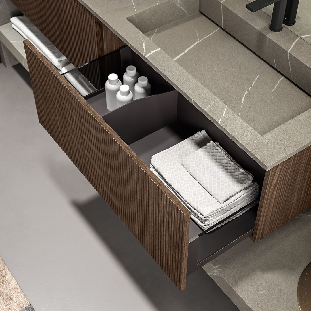 DFLY 02 by BMT - Mobile lavabo doppio sospeso con specchio - 3