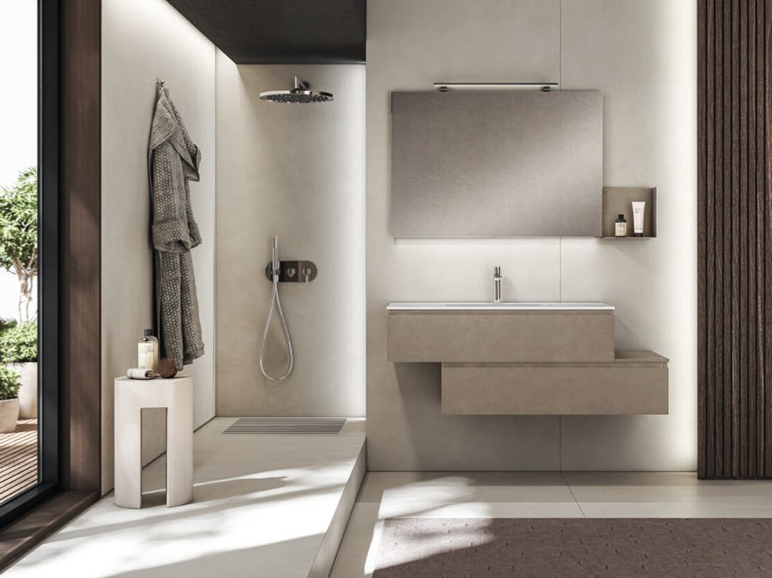 MARS 04 by BMT - Mobile lavabo sospeso con specchio