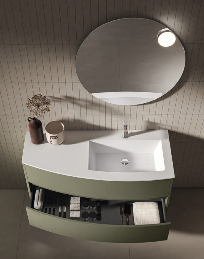 MOON 02 by BMT - Mobile lavabo sospeso con specchio - 2