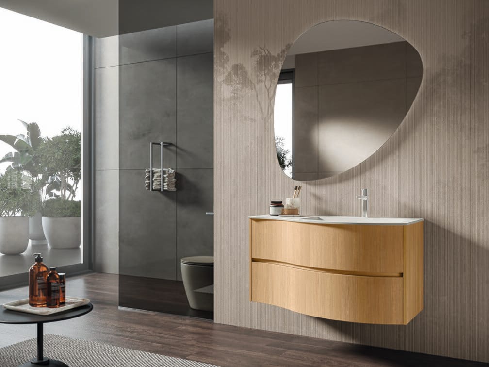 MOON 03 by BMT - Mobile lavabo sospeso con specchio