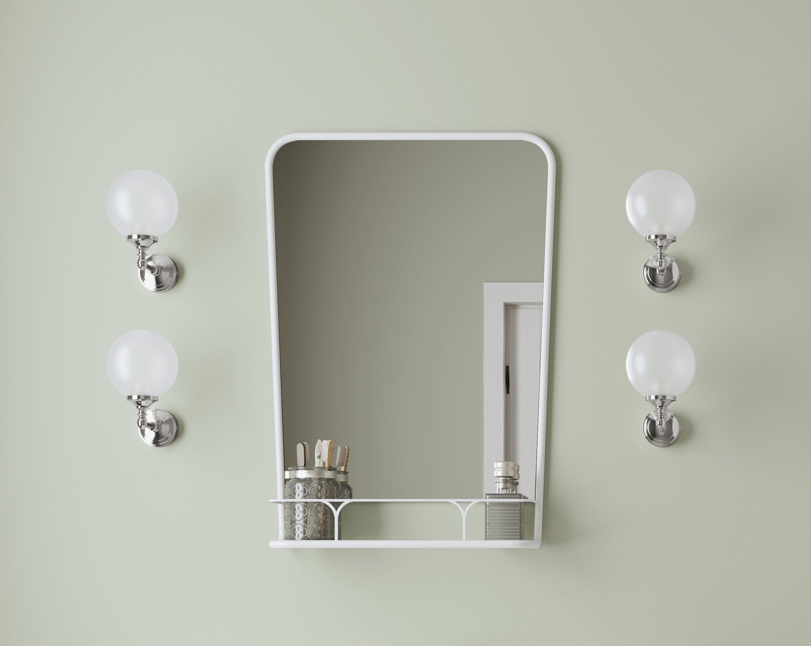 BOOGIE by Devon&Devon - Specchio con mensola in ottone per bagno - 2