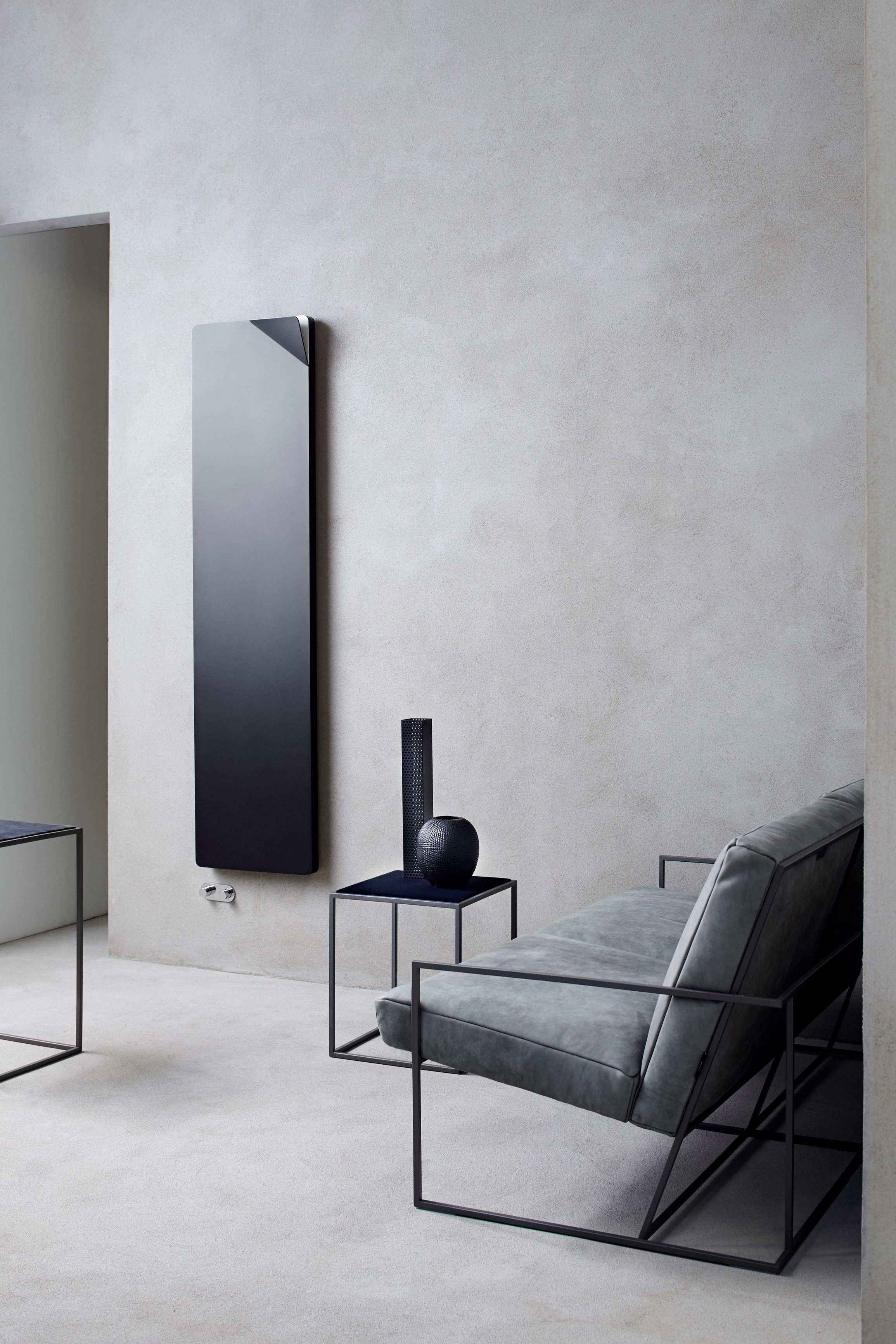Carbon steel panel radiator BOOK By Caleido design Marco Piva