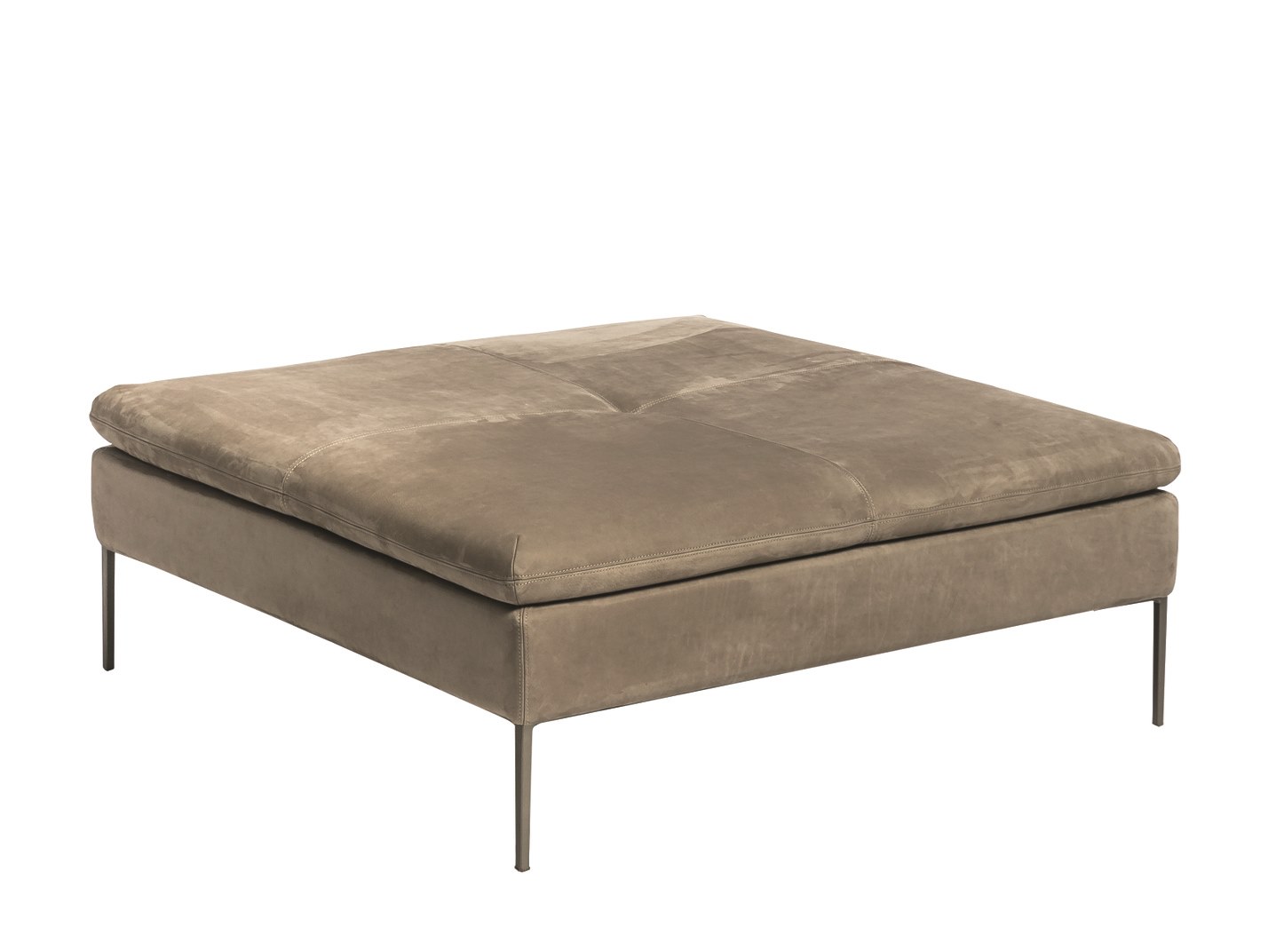 BOSTON Pouf letto imbottito quadrato in nabuk By Shake