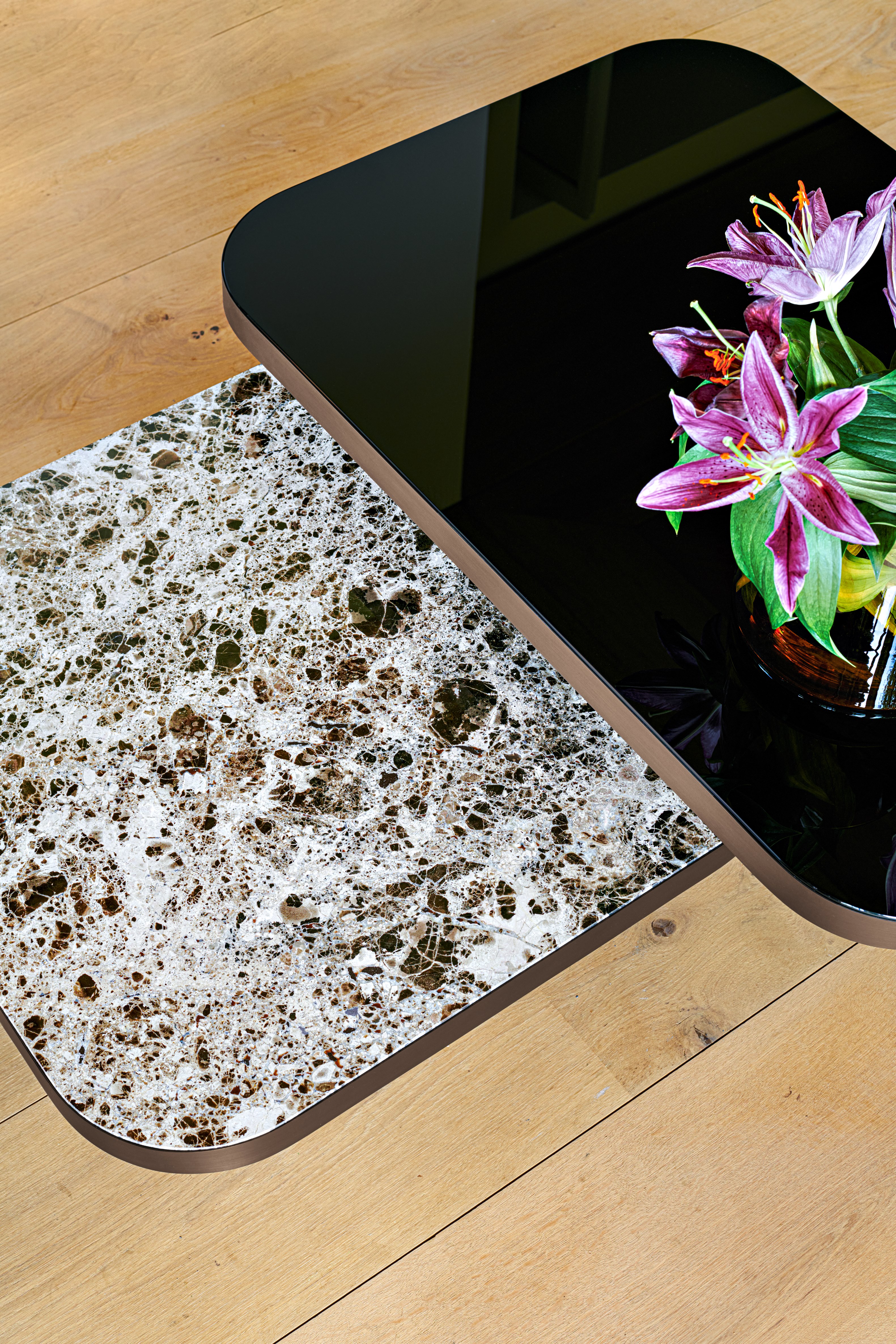 BOW COFFEE TABLE NO. 6 Rectangular brass coffee table By ClassiCon ...