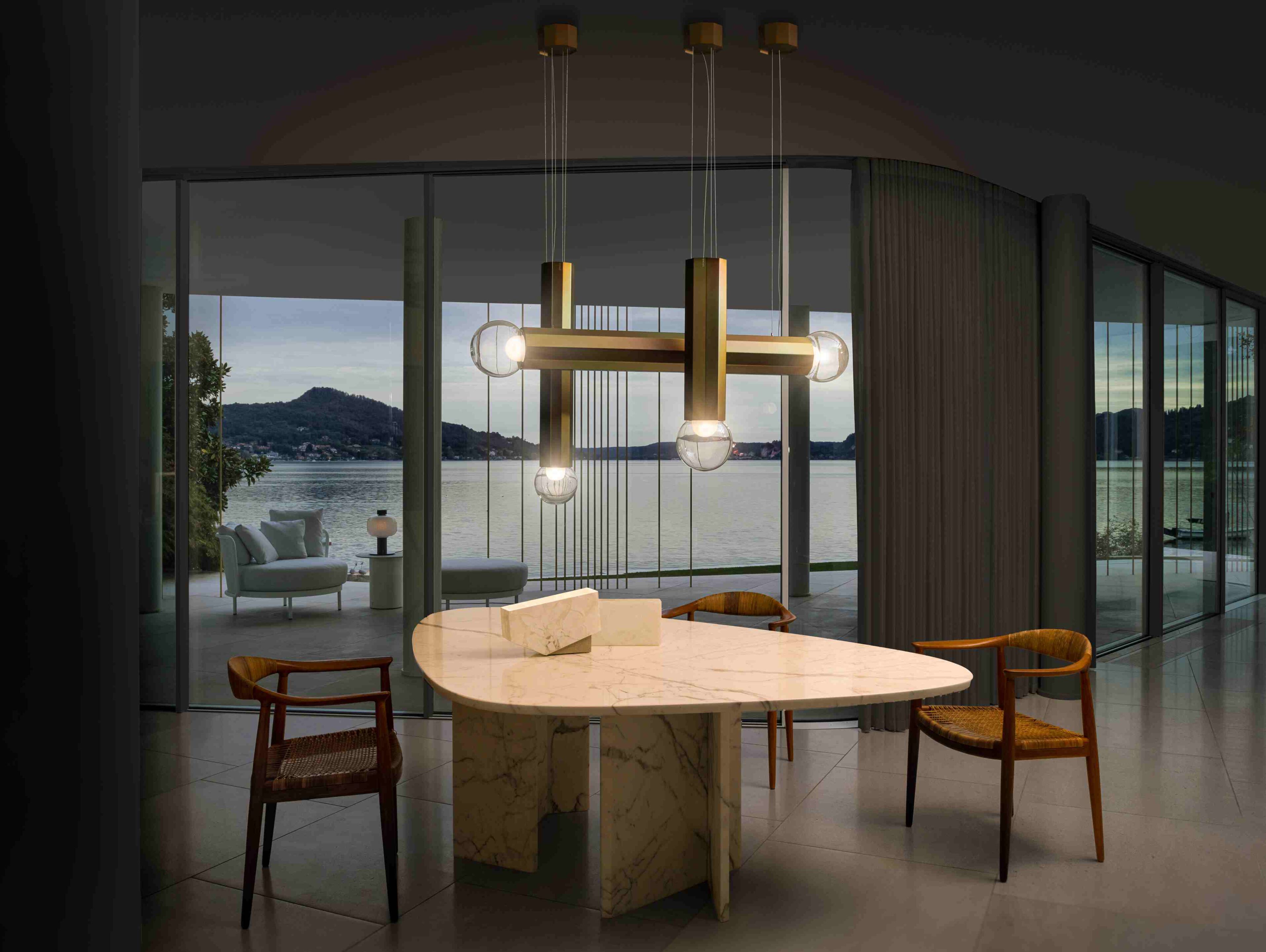 PRISMA DOUBLE by BROKIS - Lampada a sospensione a LED in vetro soffiato e metallo - 12