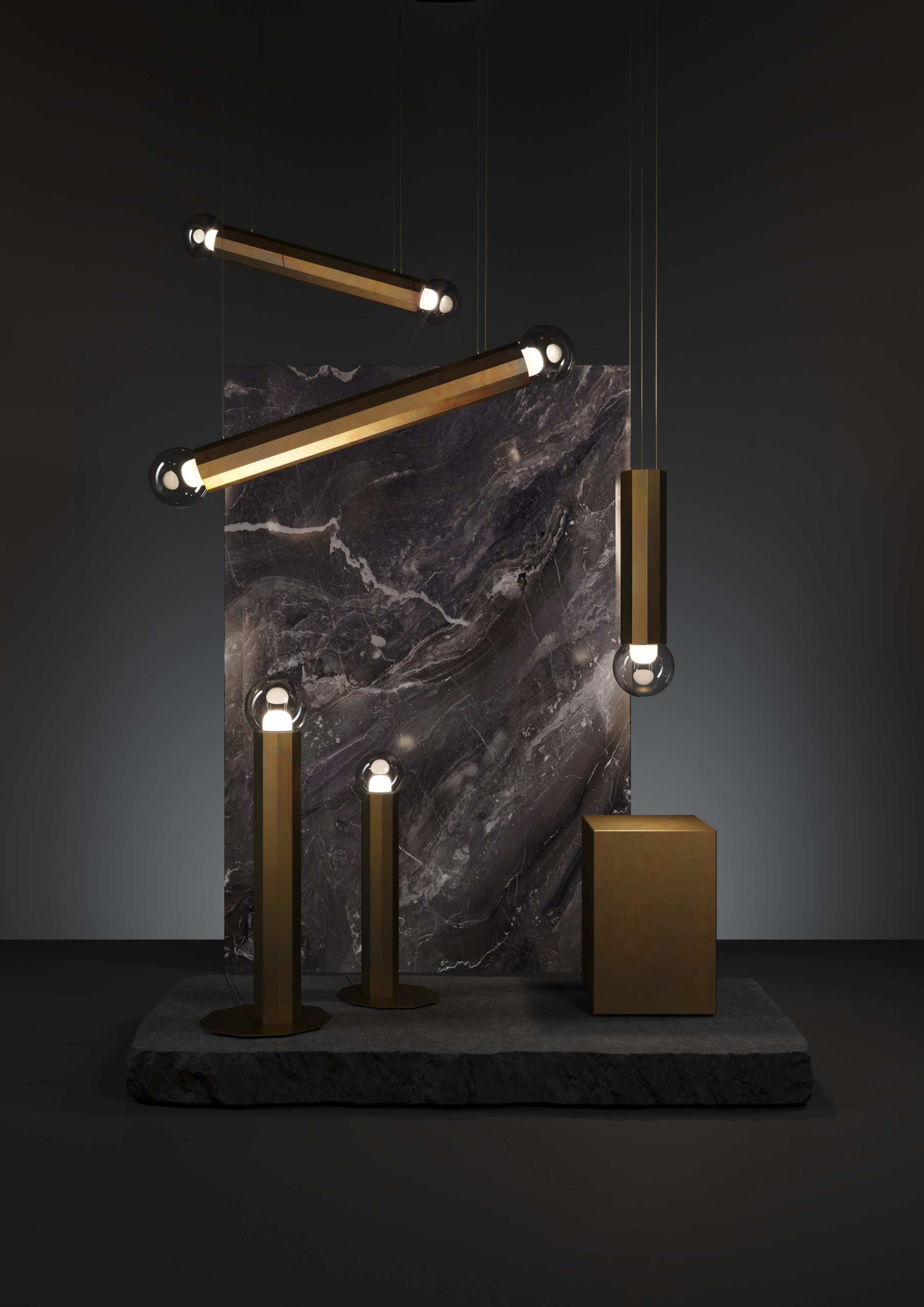 PRISMA DOUBLE by BROKIS - Lampada a sospensione a LED in vetro soffiato e metallo - 18