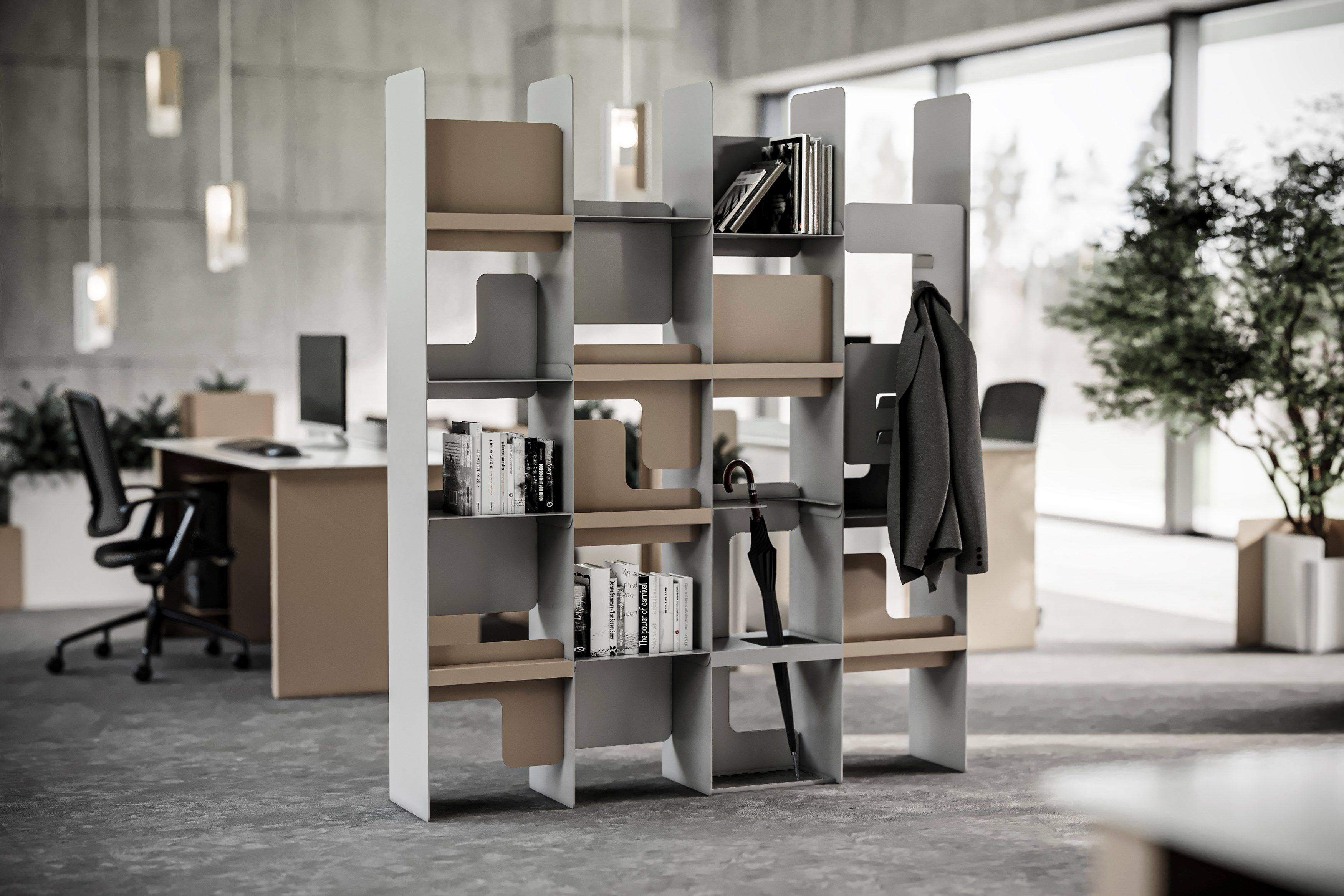 BSET Open freestanding aluminium bookcase By Bplan