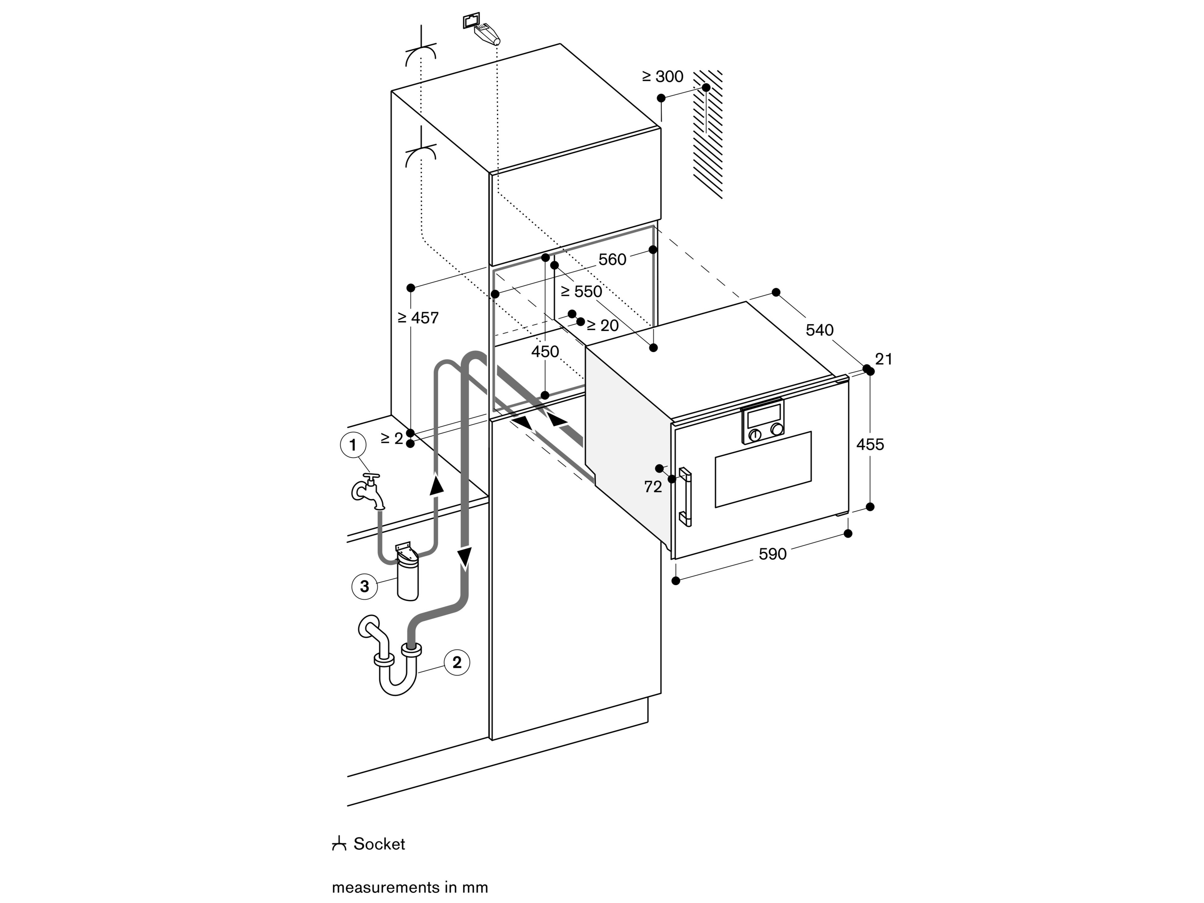 BSP271131 Steam oven Electronic control touch screen stainless steel
