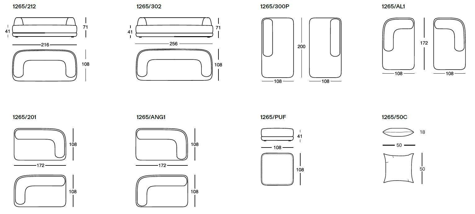 BUMPER Sectional sofa Sectional fabric sofa By Zanotta design Calvi