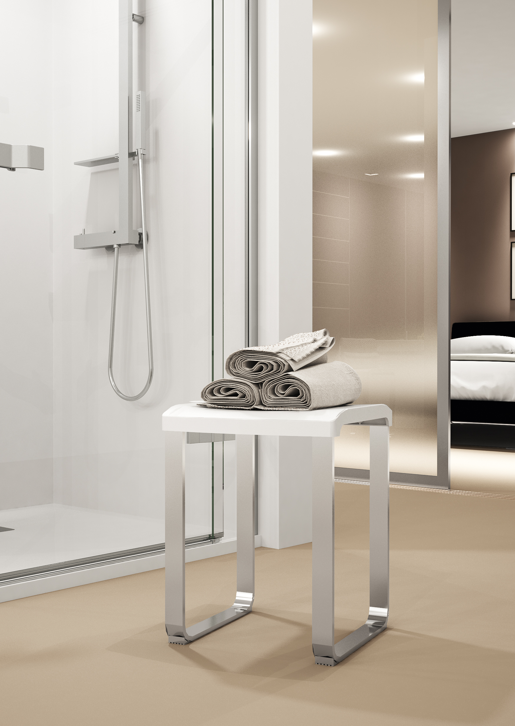 Bathroom stool Acrylic bathroom stool By NOVELLINI