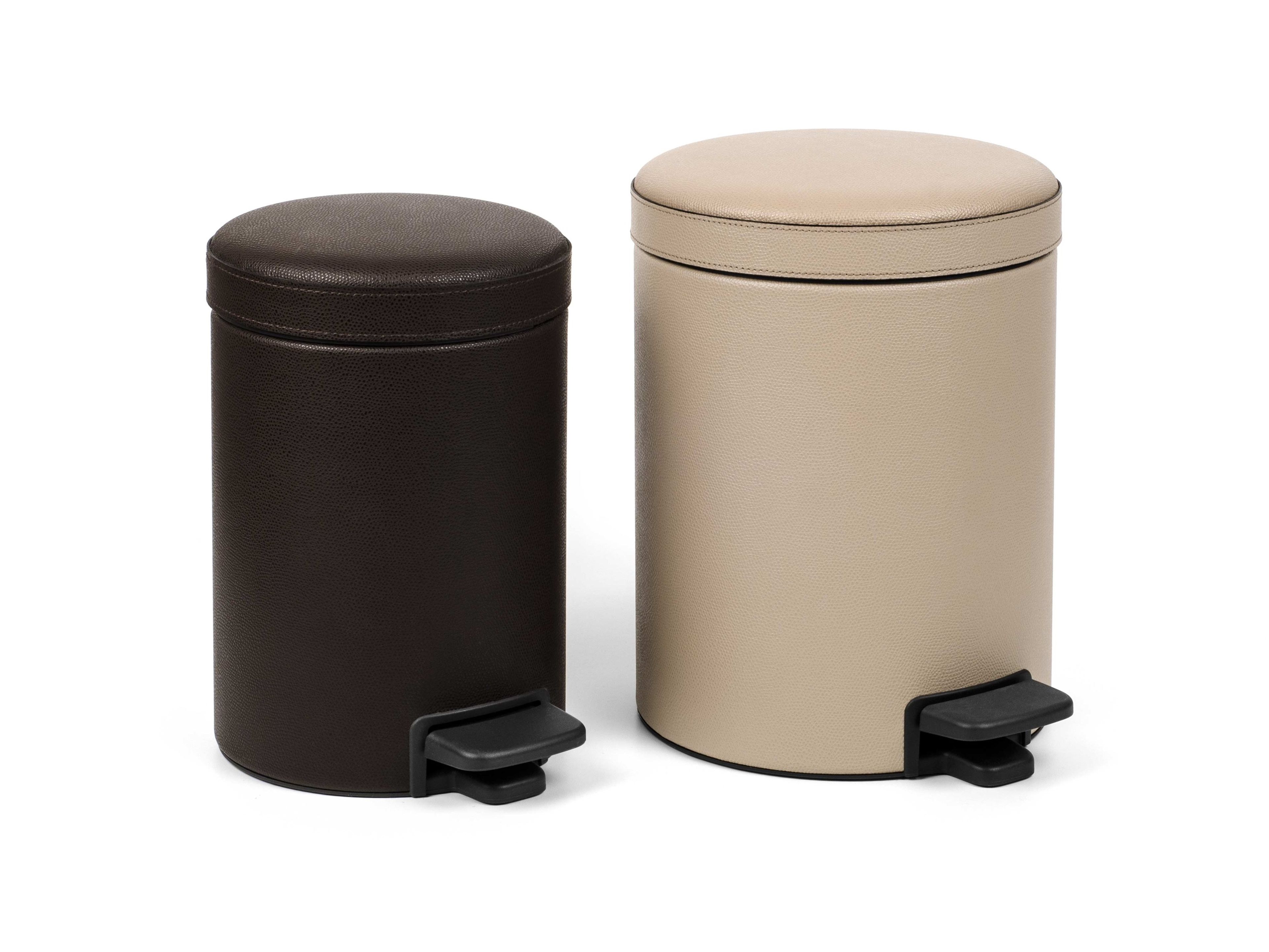 Leather bathroom waste bin By