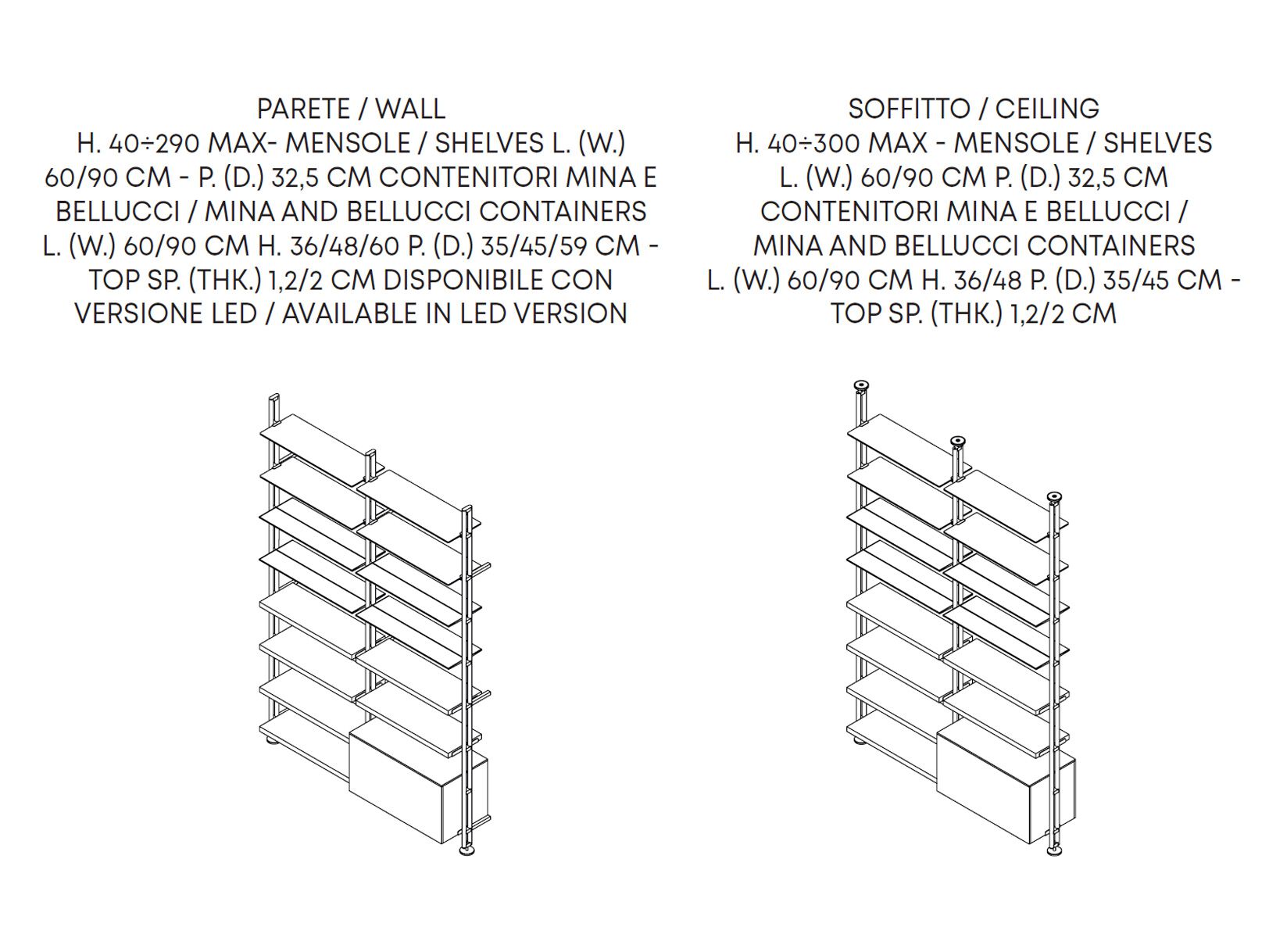 Dimensions BOOKCASES