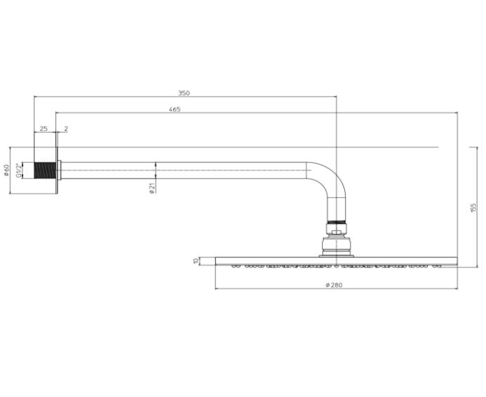 NOBU - INOX AISI 316L Overhead shower By Bossini