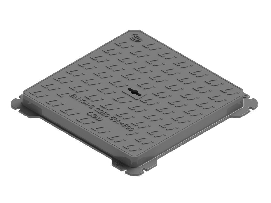 C250 CON TELAIO SMART by LINK industries - Chiusino quadrato con telaio “Smart” in ghisa sferoidale