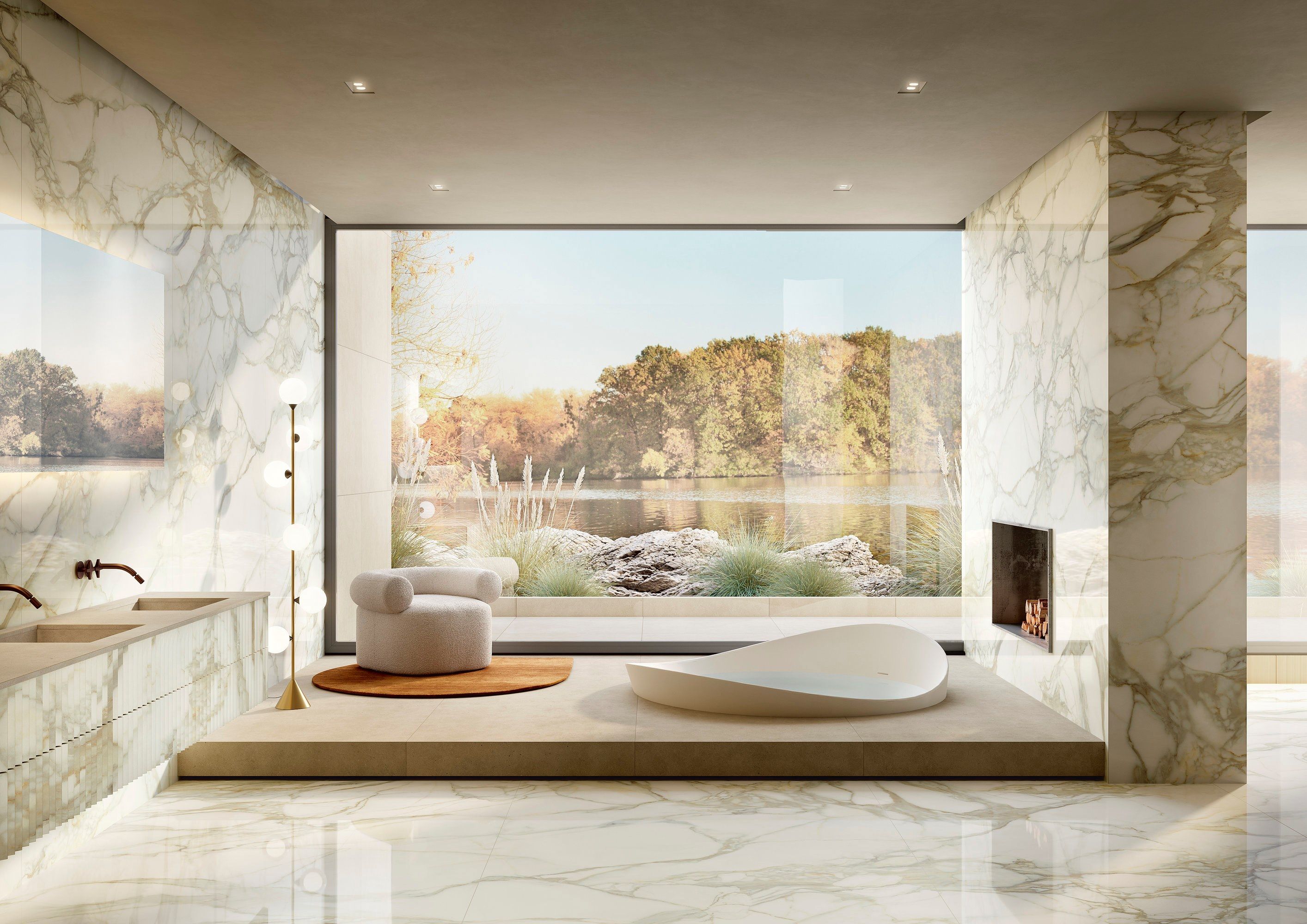 CALACATTA DORATO 地板 By Fiandre Architectural Surfaces