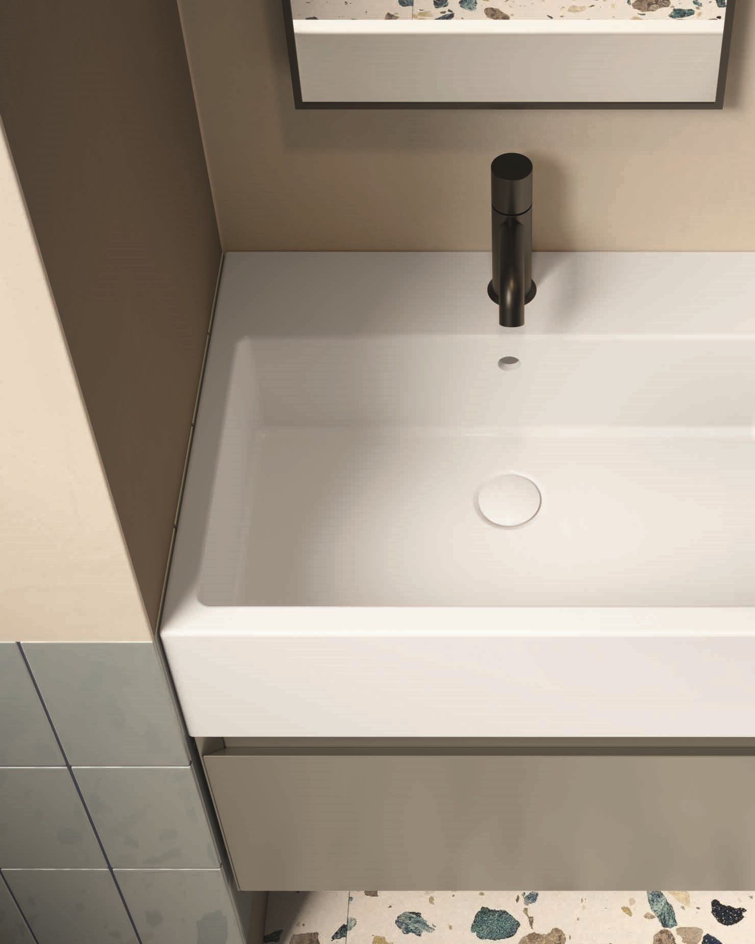 CAMALEO Wallmounted ceramic vanity unit with drawers By COLAVENE