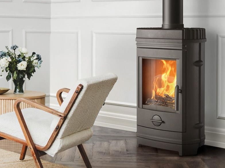 CAMILLE by CAMINETTI MONTEGRAPPA - Stufa a legna a parete per riscaldamento aria