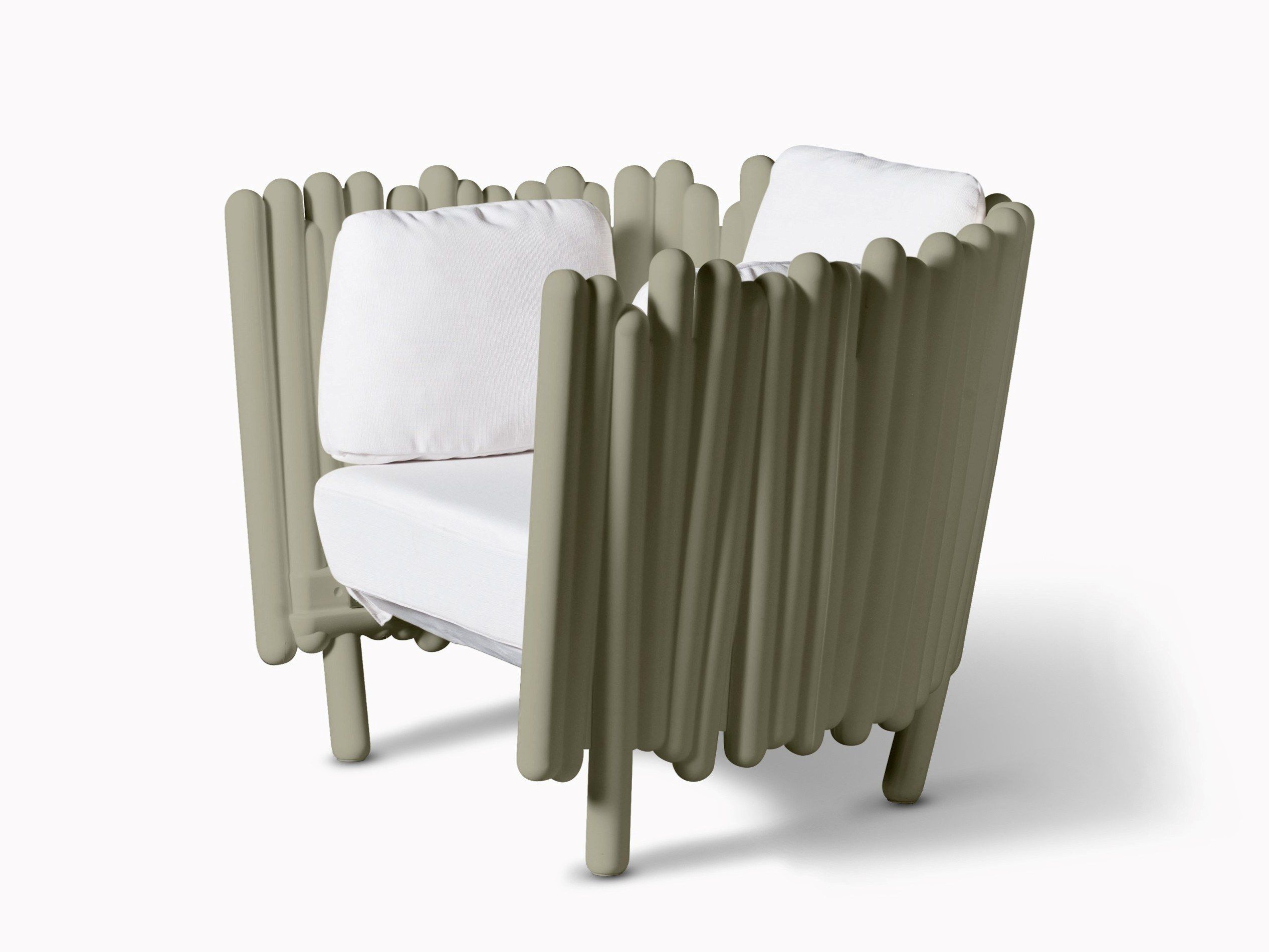 CANISSE Polyethylene garden armchair with armrests By Serralunga