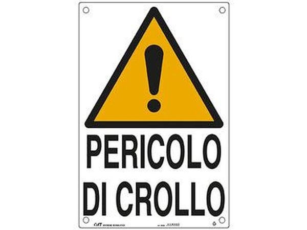 Cartello Pericolo Di Crollo PIXLEMON 40x30 Cm | Segnale Di Sicurezza In Polionda Per Cantieri E Aree A Rischio - 4