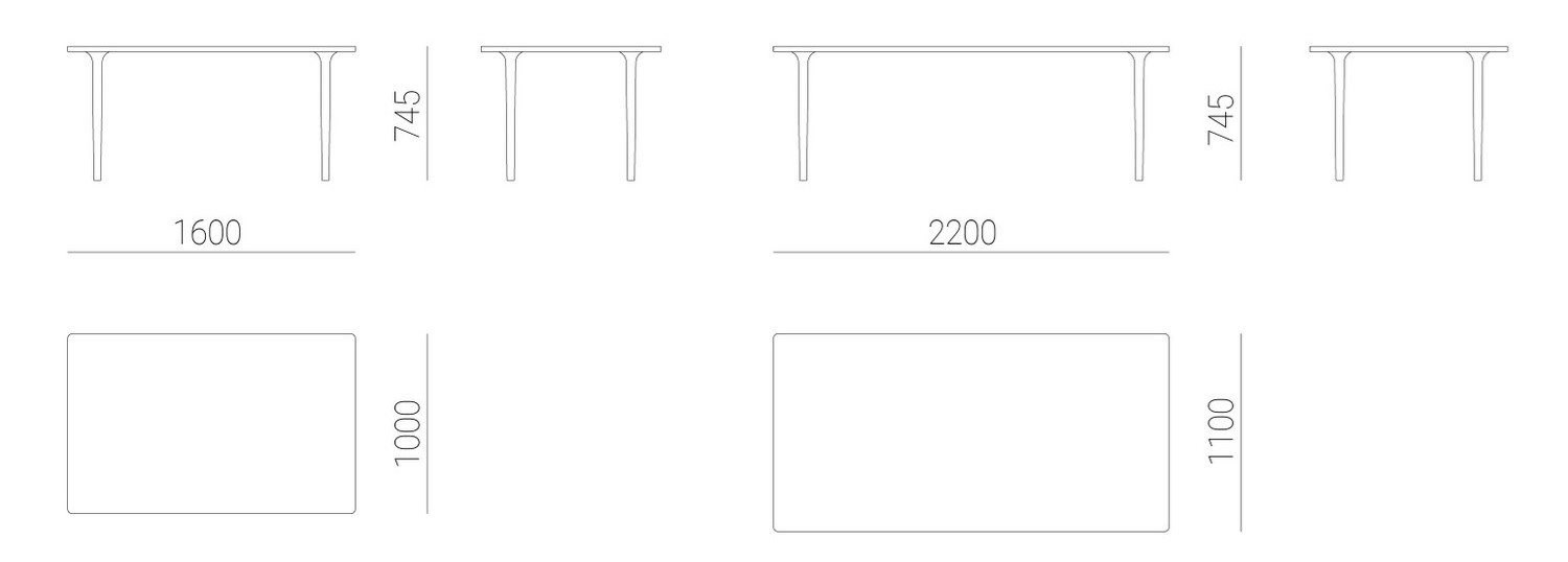 Dimensions CAST RECTANGULAR