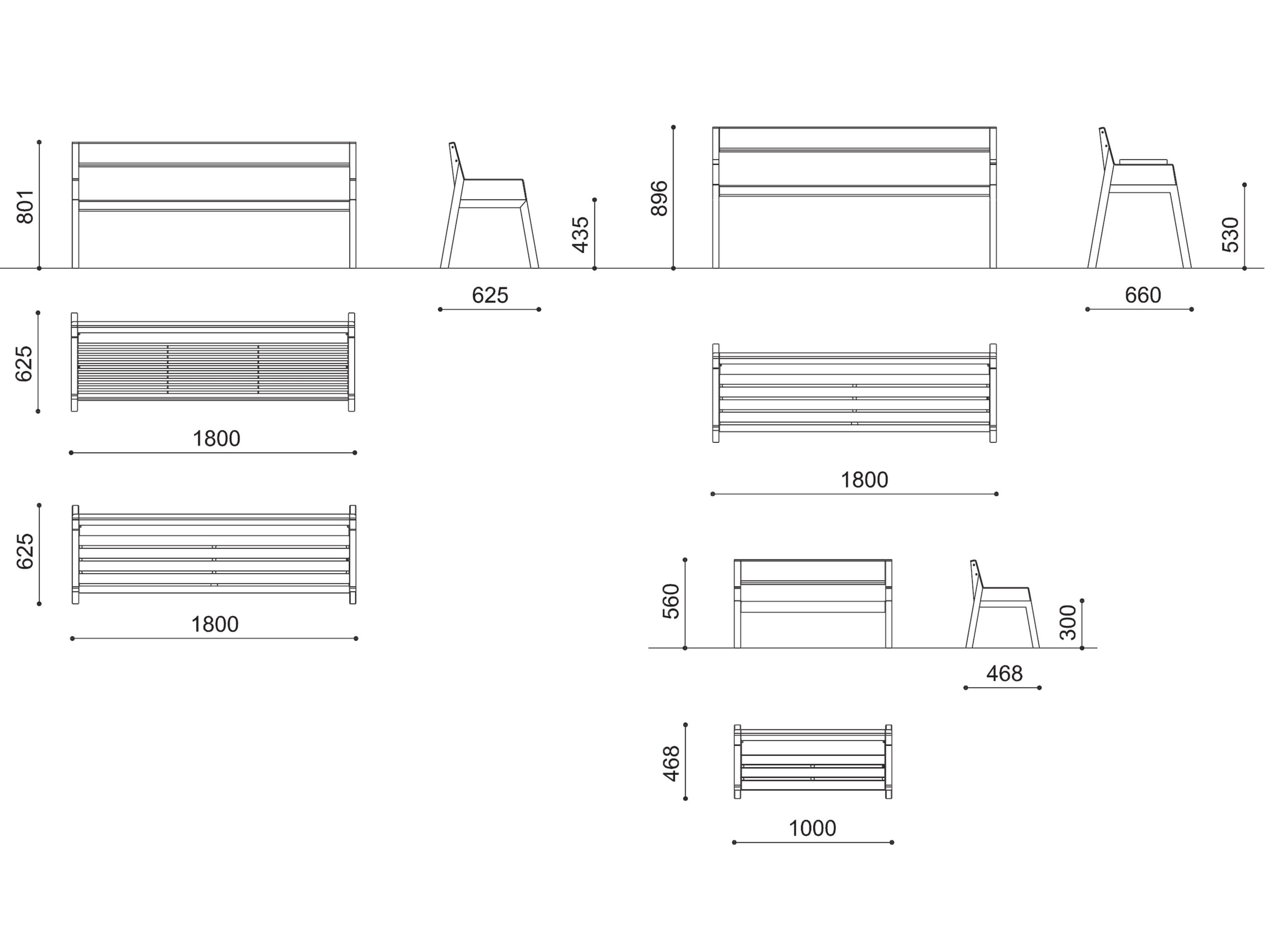 CASTEO Steel Bench with armrests with back By City Design