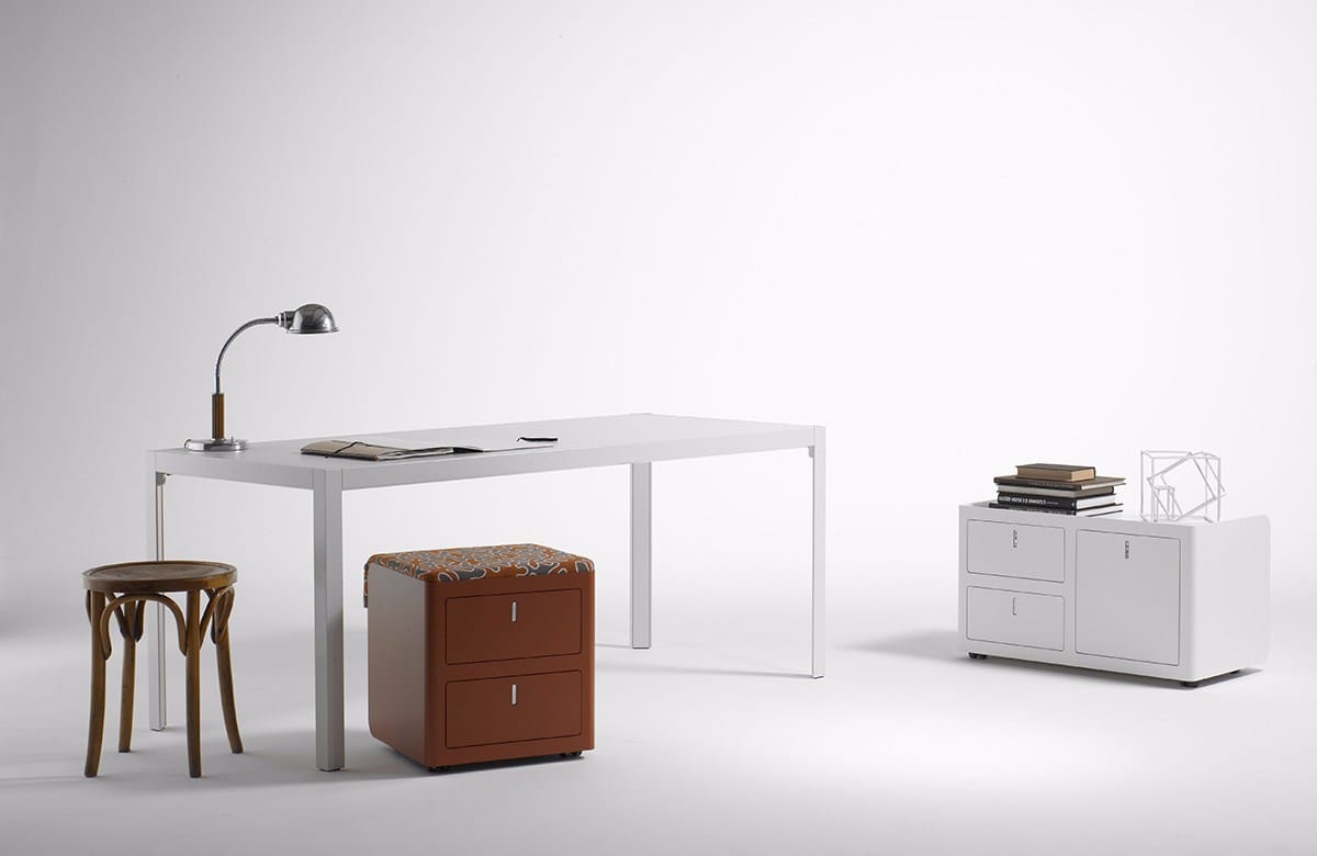 Metal office drawer unit CBOX DOUBLE By Dieffebi design Gianmarco Blini