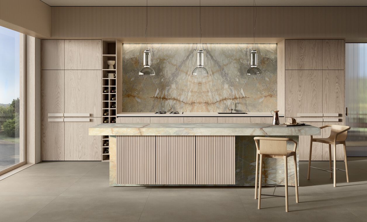 top cucina gres porcellanato effetto marmo