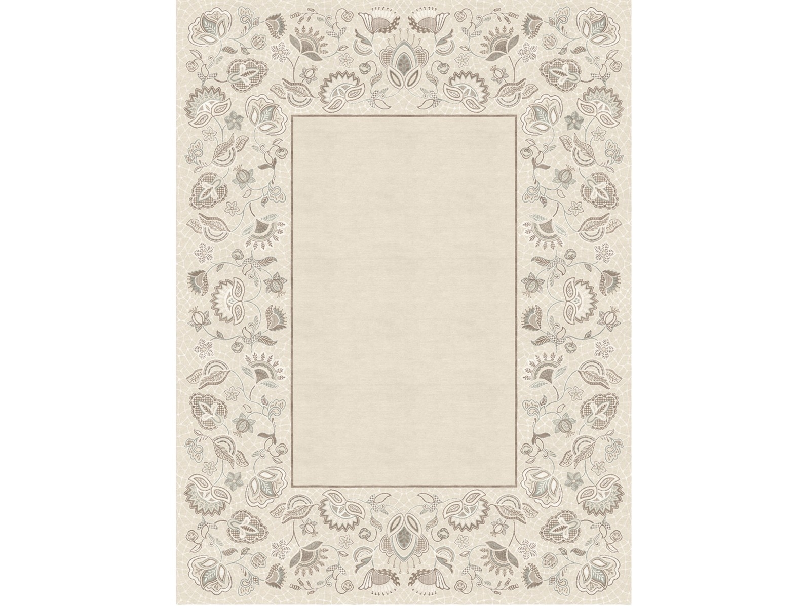 Handmade rectangular rug CHARLOTTE TERRESTRE Dentelle Collection By ...