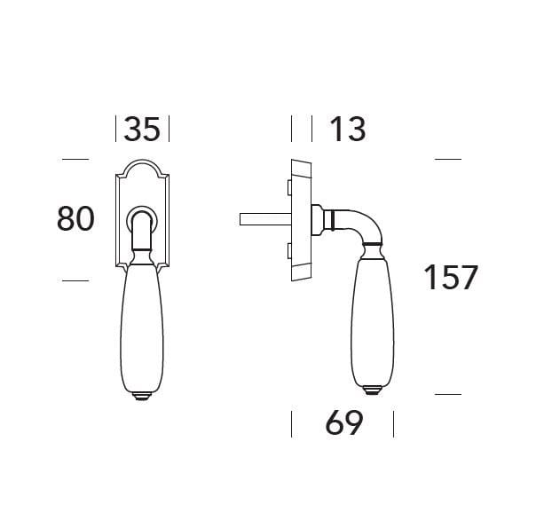 Fenstergriff NOVECENTO DKx40 - Hochwertiger Griff Mit 280.000 Zyklen