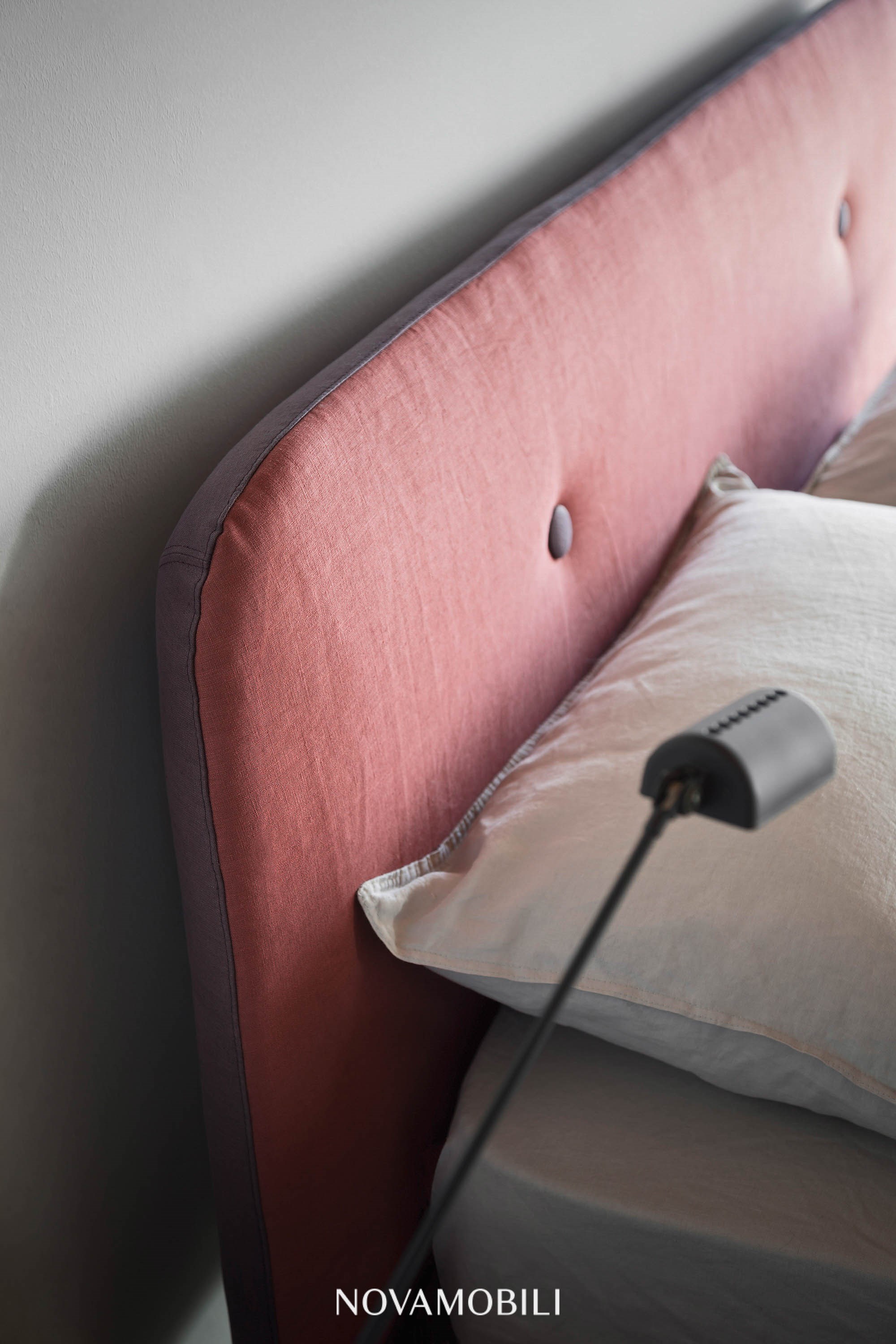 Upholstered Fabric Double Bed Circe By Novamobili Design Edoardo Gherardi