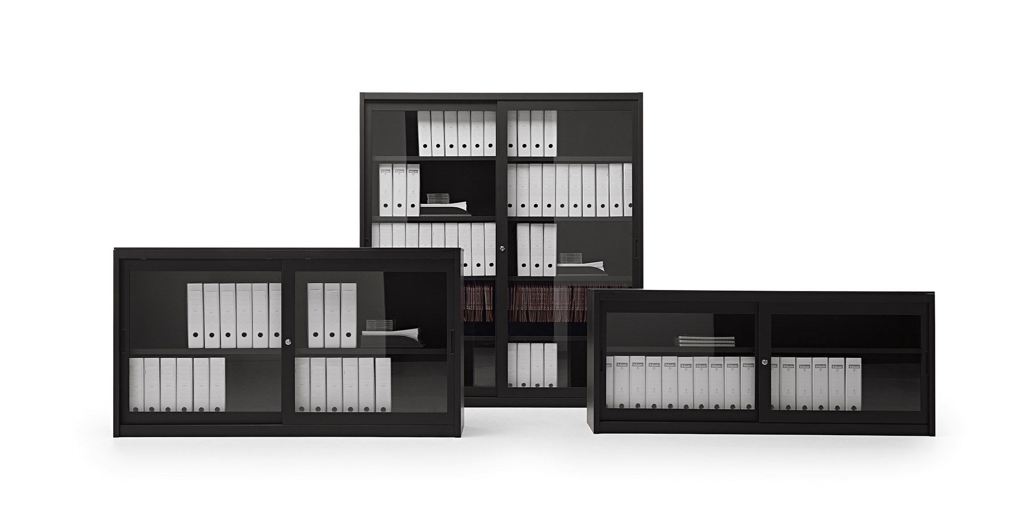 CLASSIC Metal office storage unit with sliding doors By Fantin design