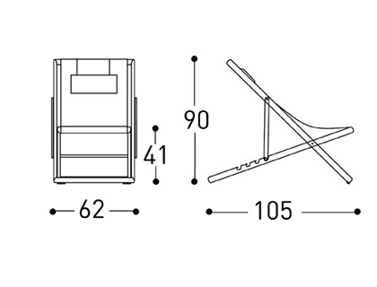 CLEVER Sedia a sdraio pieghevole in alluminio verniciato a polvere