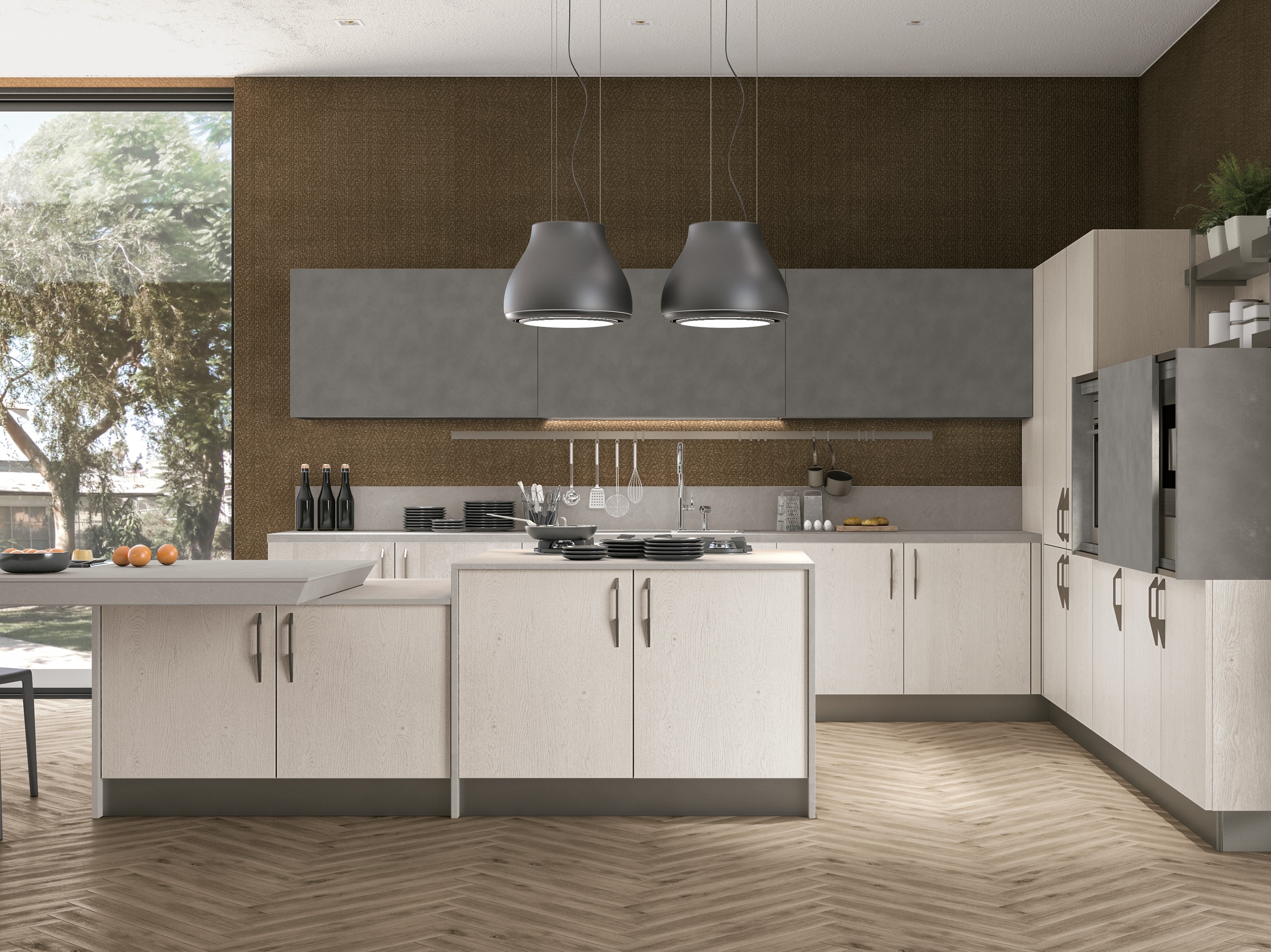 CLOVER BRIDGE 2 Wood veneer fitted kitchen By Cucine Lube | design ...