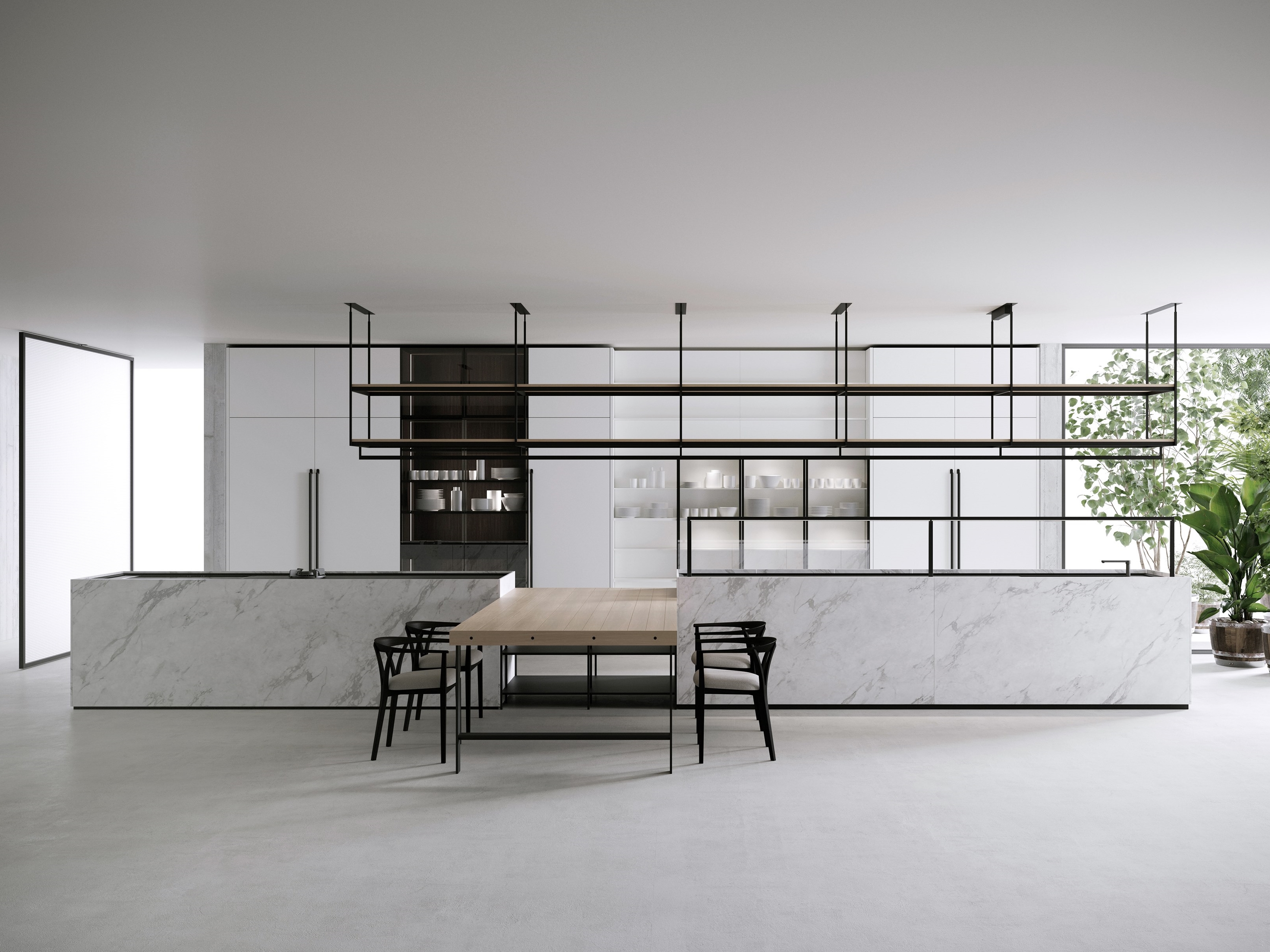 Küche aus Carrara-Marmor mit Kücheninsel COMBINE EVOLUTION By Boffi ...