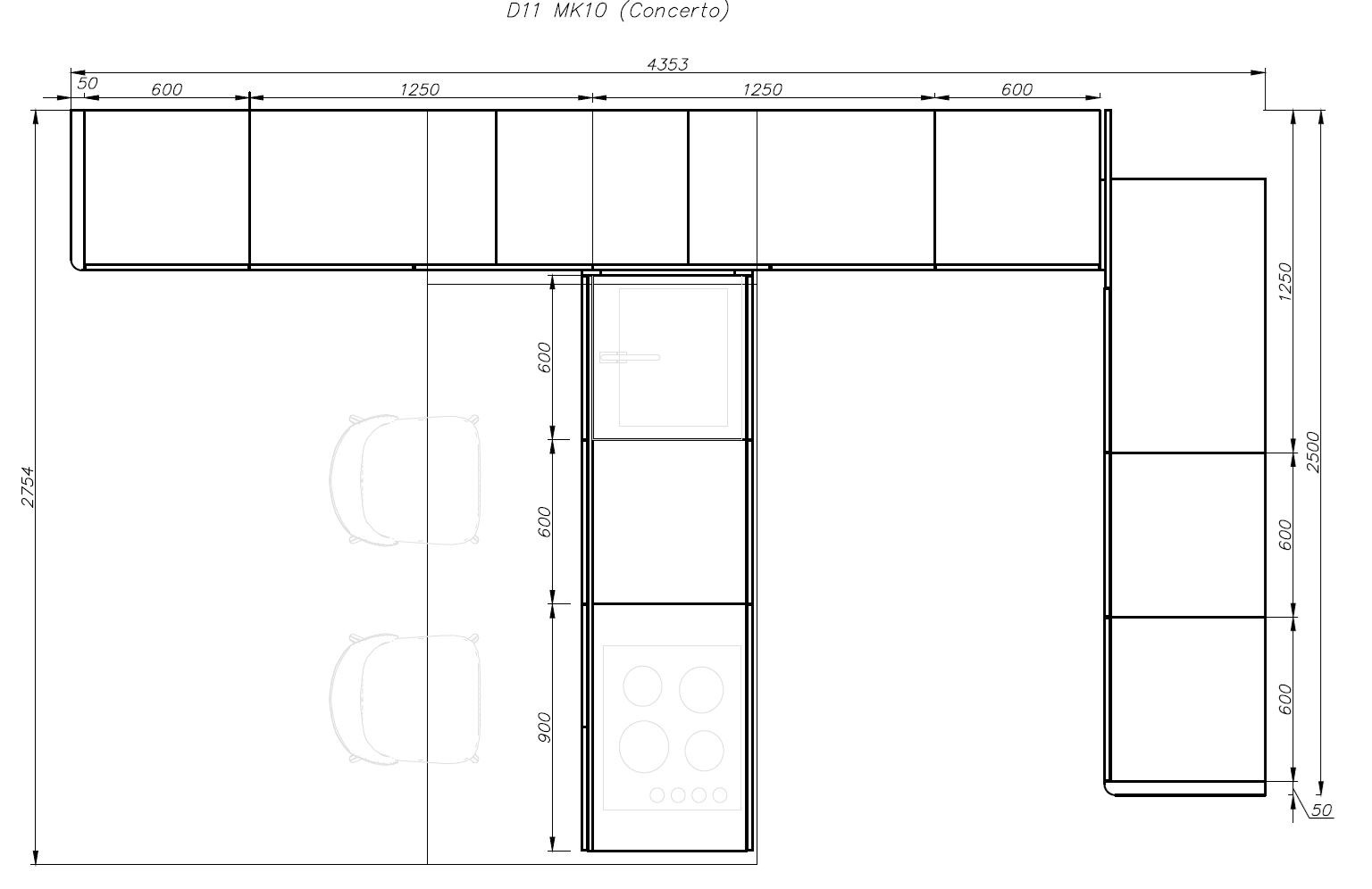 CONCERTO Rosewood and laminate kitchen with peninsula By Driada