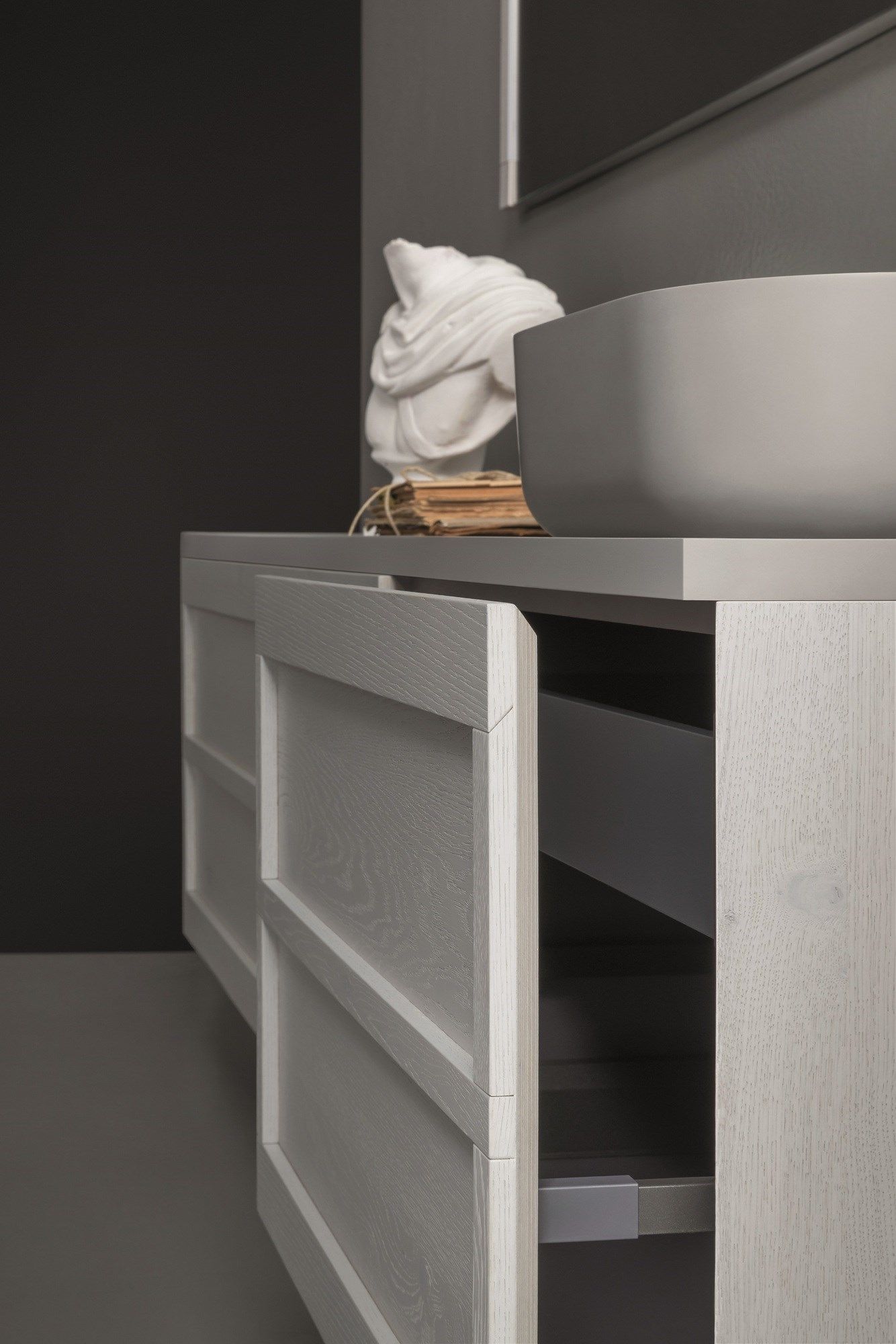 Wallmounted oak vanity unit with mirror CR2.10 Craft 2.0 Collection