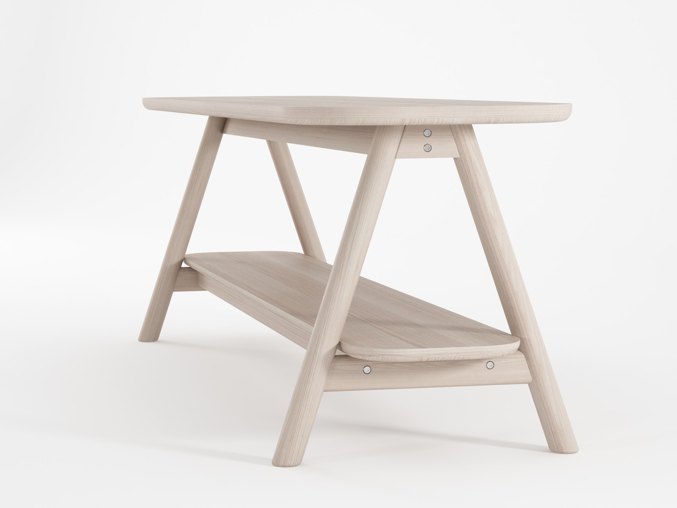 CURBUS Rectangular solid wood coffee table with integrated magazine ...